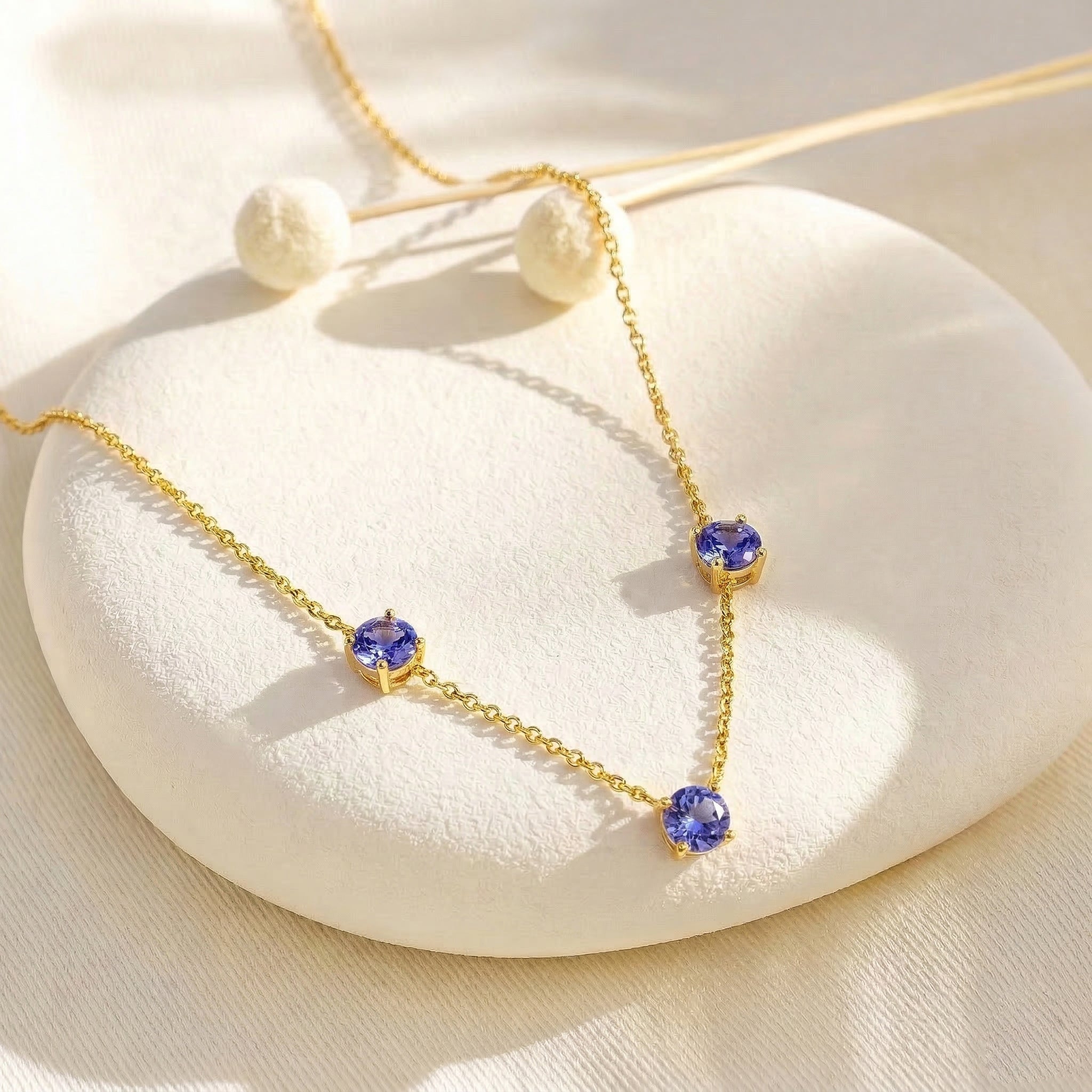 December birthstone Tanzanite necklace perfect for birthdays and special occasions.
