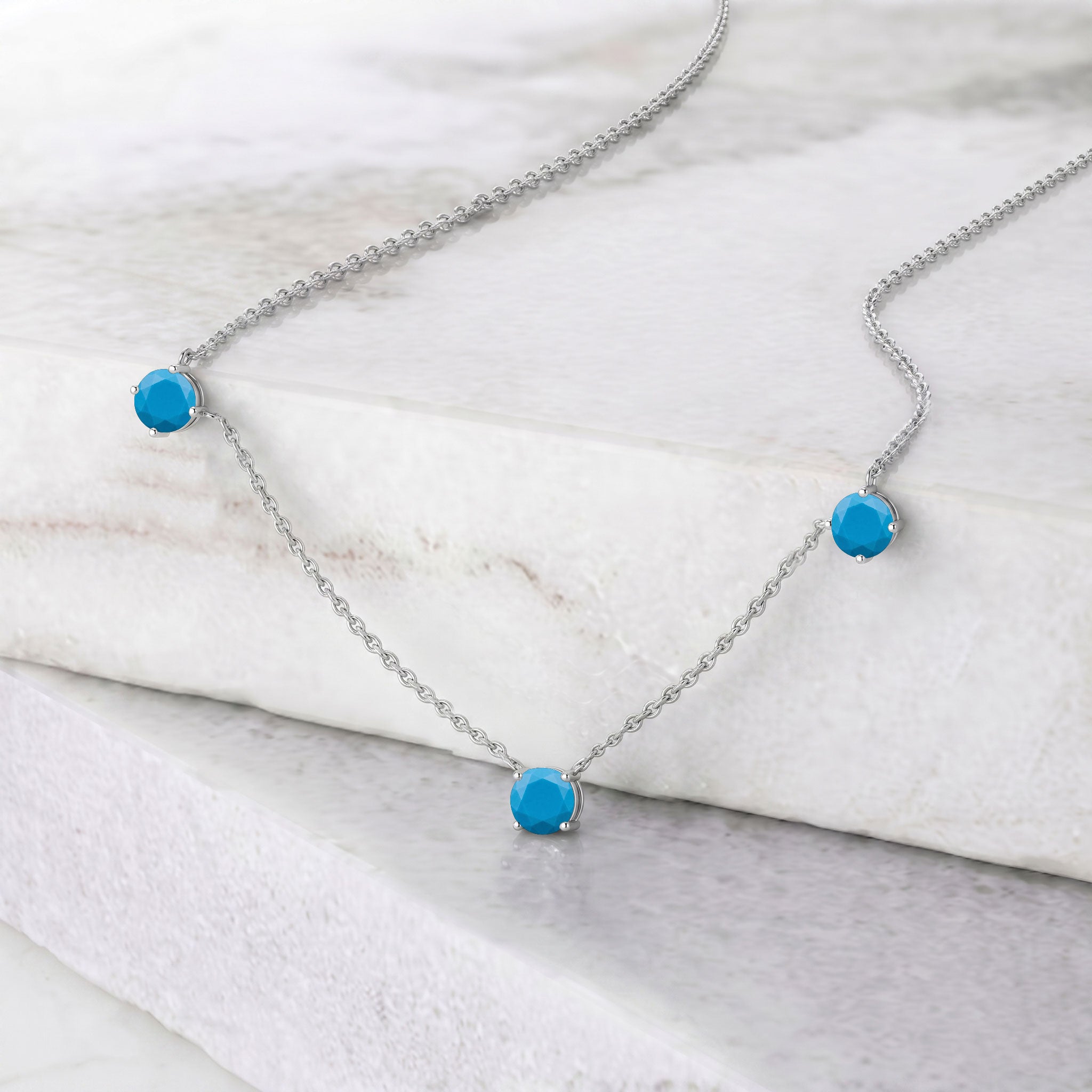 925 Sterling Silver Turquoise necklace with adjustable 16 inch chain and extender.
