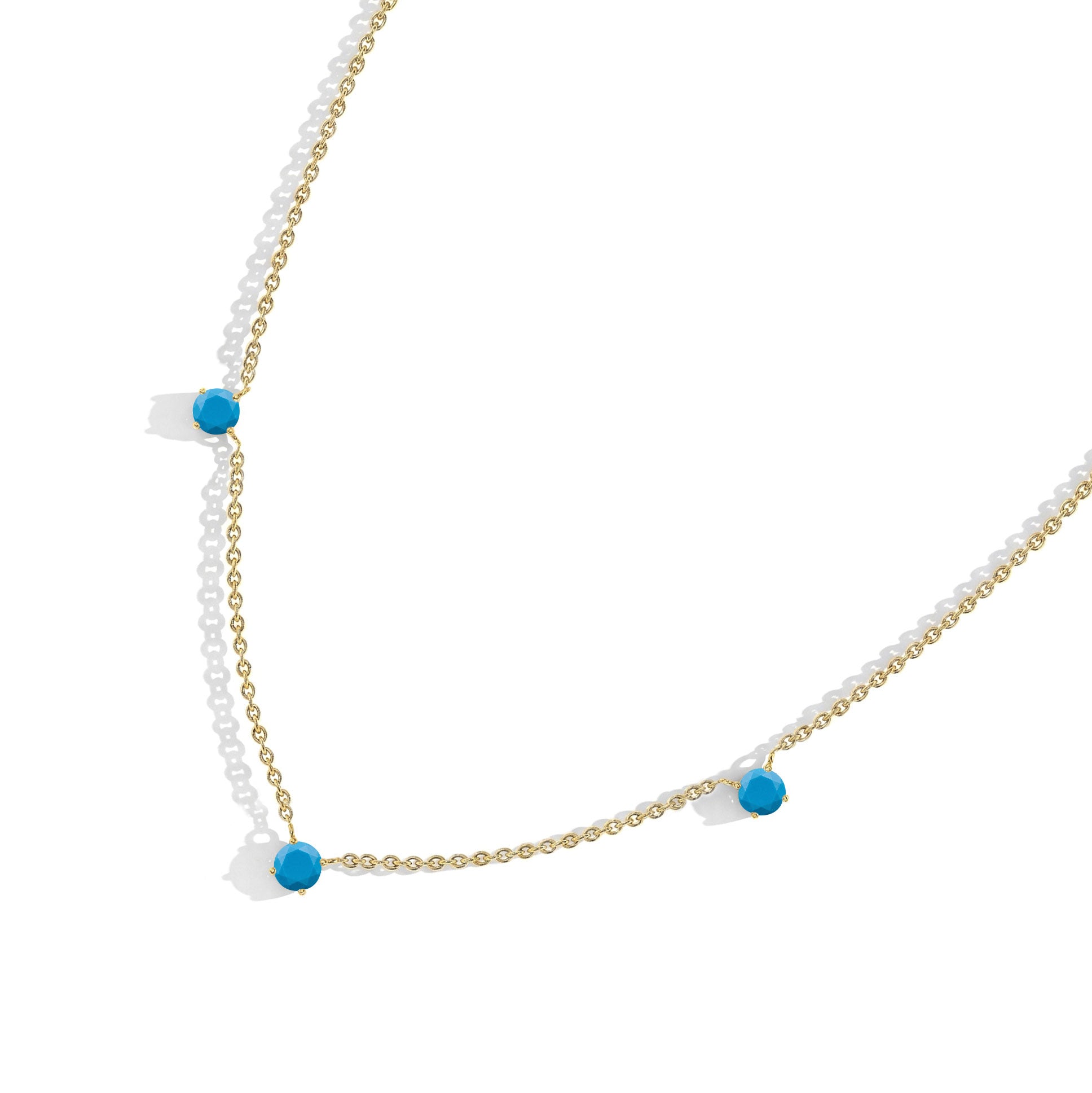 Delicate Turquoise chain necklace featuring premium gemstone craftsmanship.
