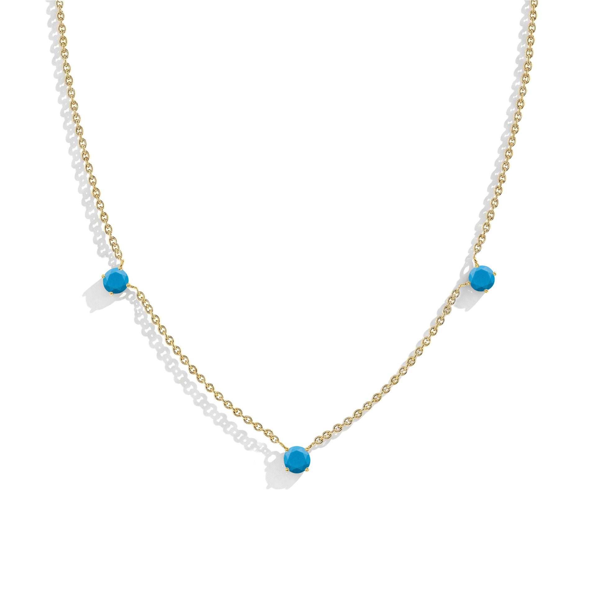 Lightweight sterling silver Turquoise necklace for daily wear and layering.
