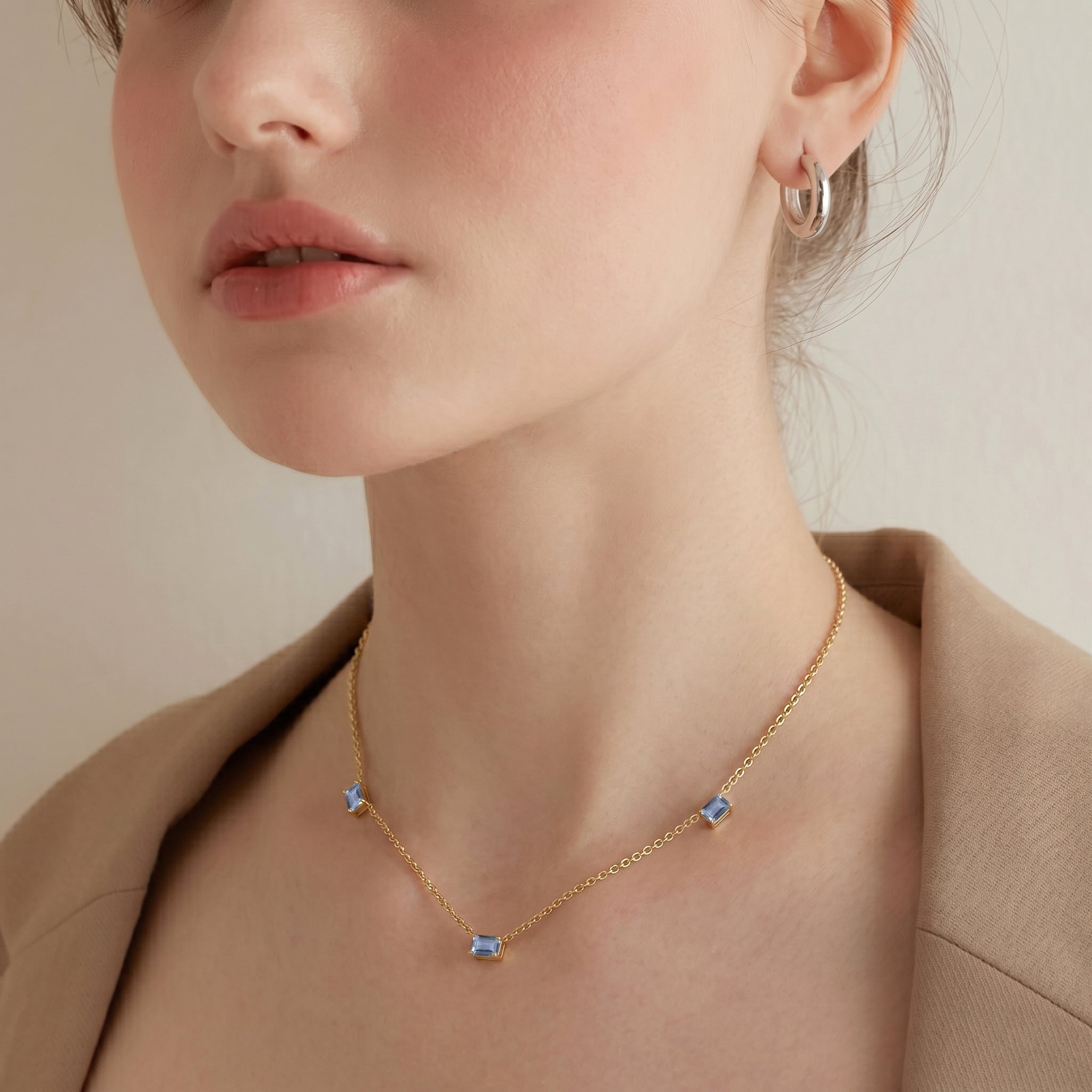 Elegant Alexandrite station necklace perfect for everyday styling.
