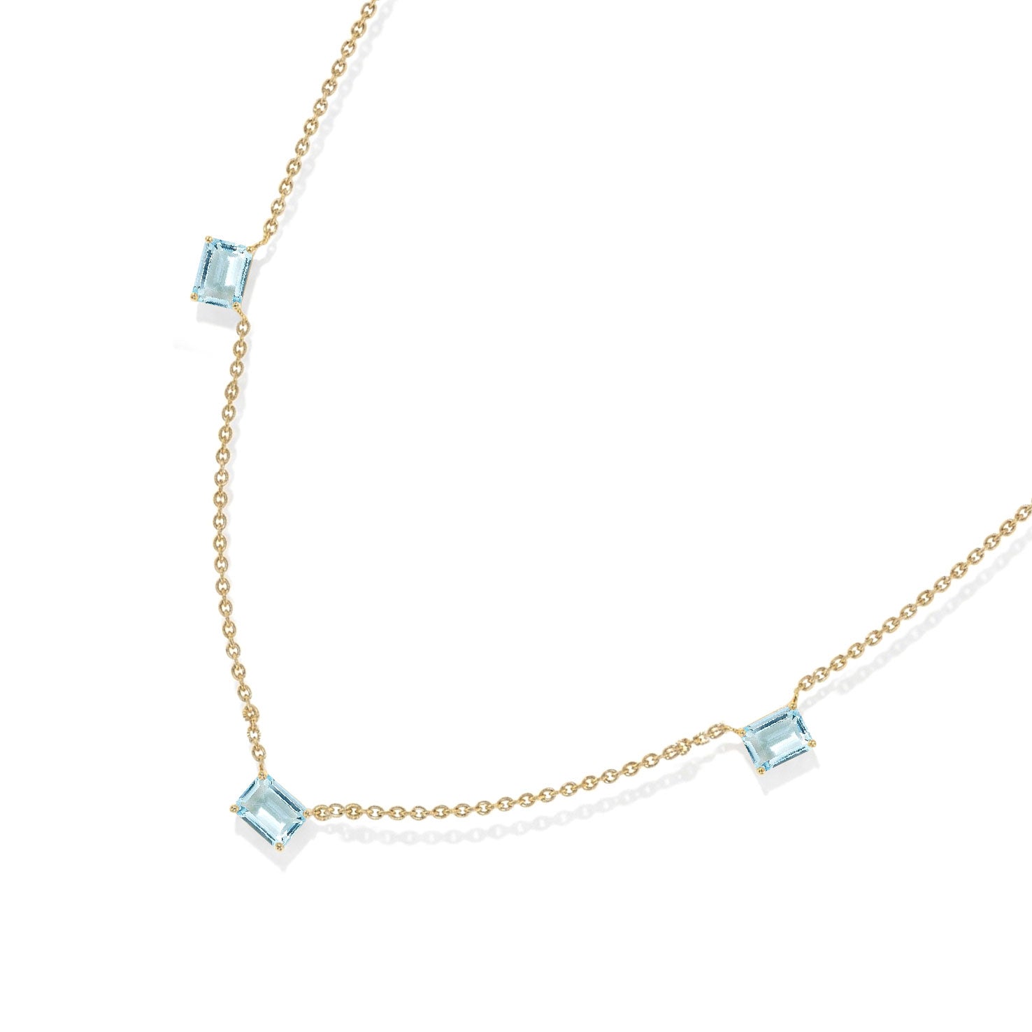 March birthstone Aquamarine necklace handcrafted in Sterling Silver.

