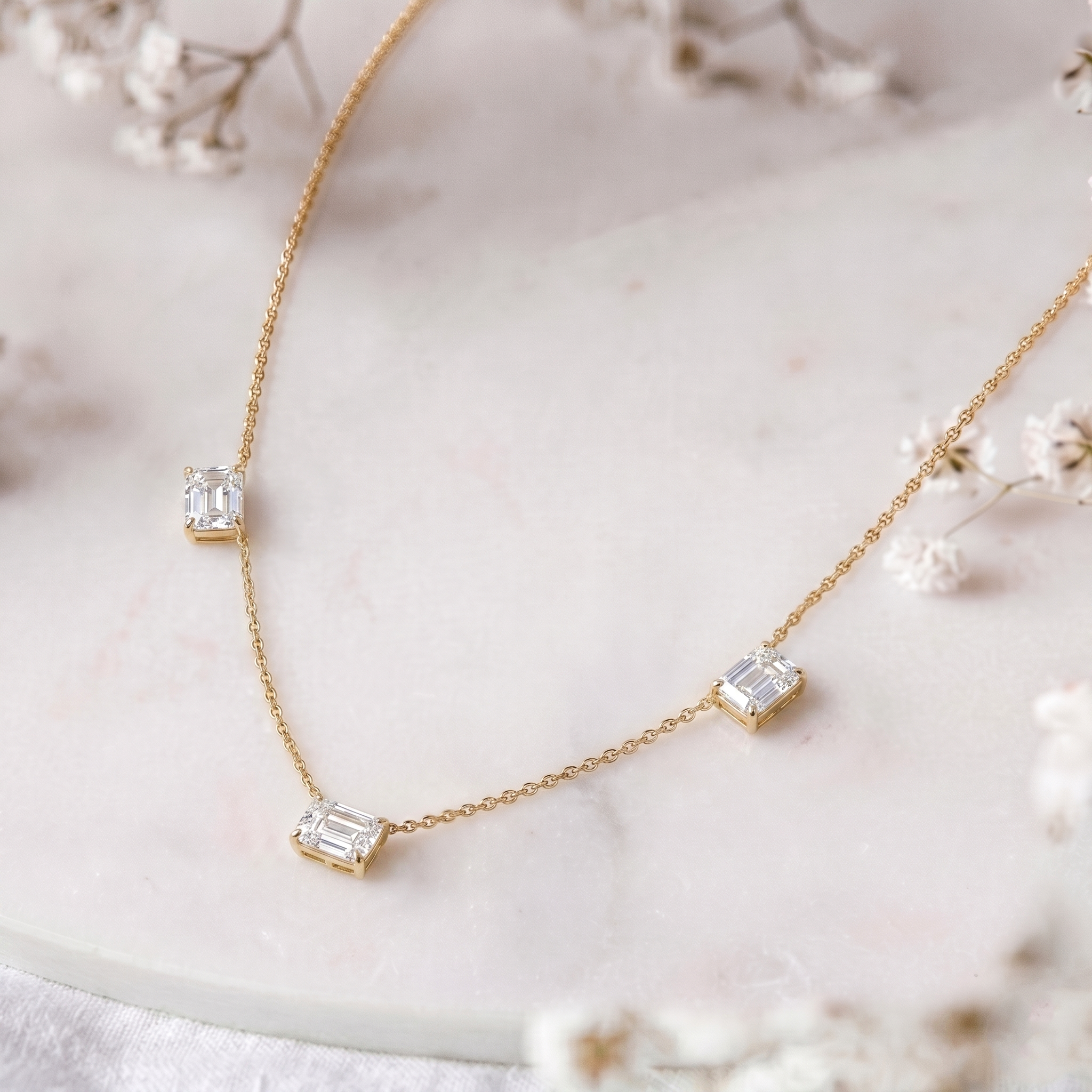 Handmade AAA Moissanite necklace gift for women.
