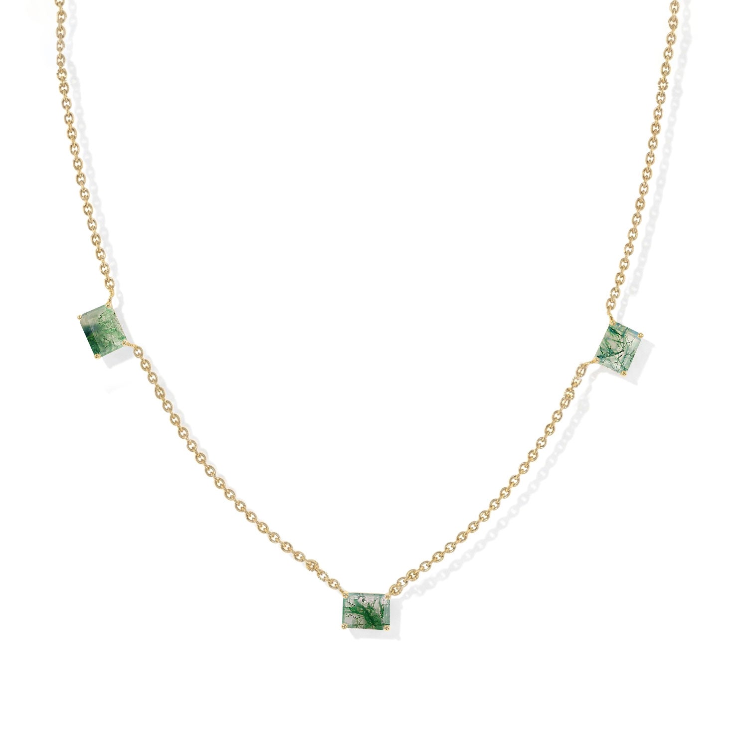 Premium Moss Agate necklace for layering and everyday elegance.
