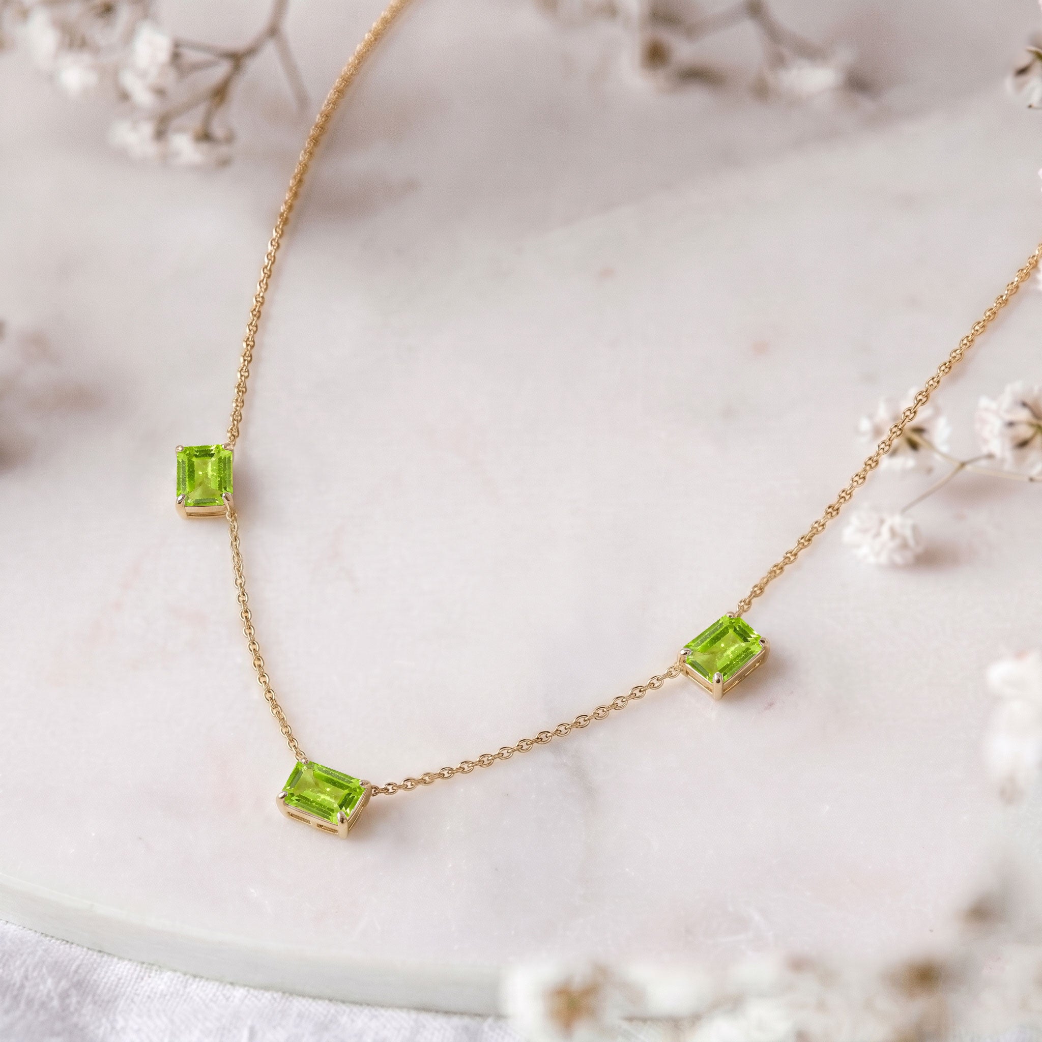 Minimalist Peridot necklace for everyday wear
