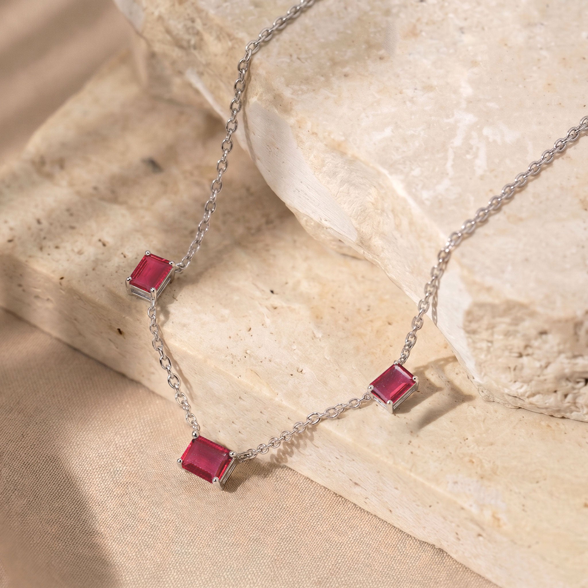 Handmade Pink Tourmaline necklace with natural stones
