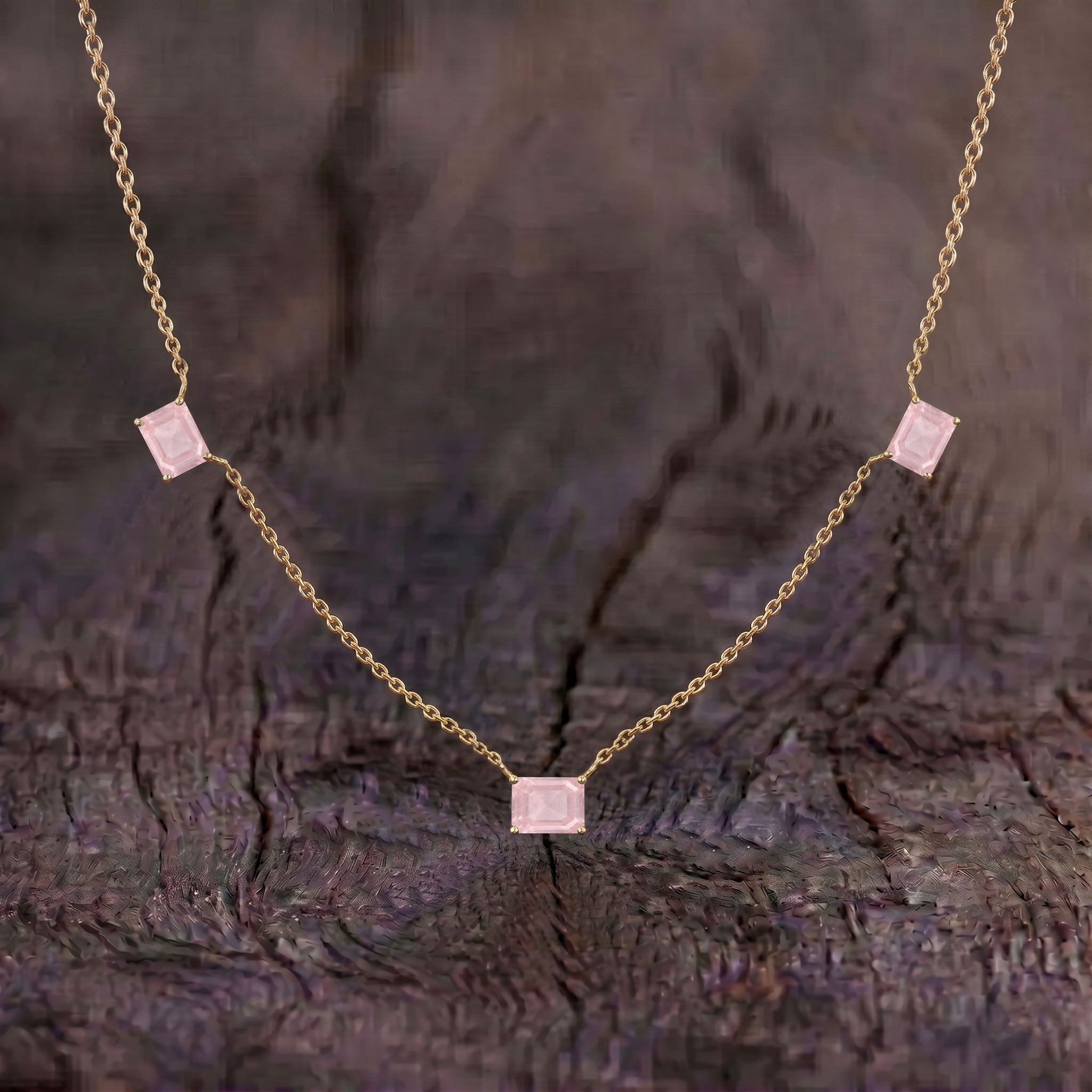 Minimalist Rose Quartz layering necklace
