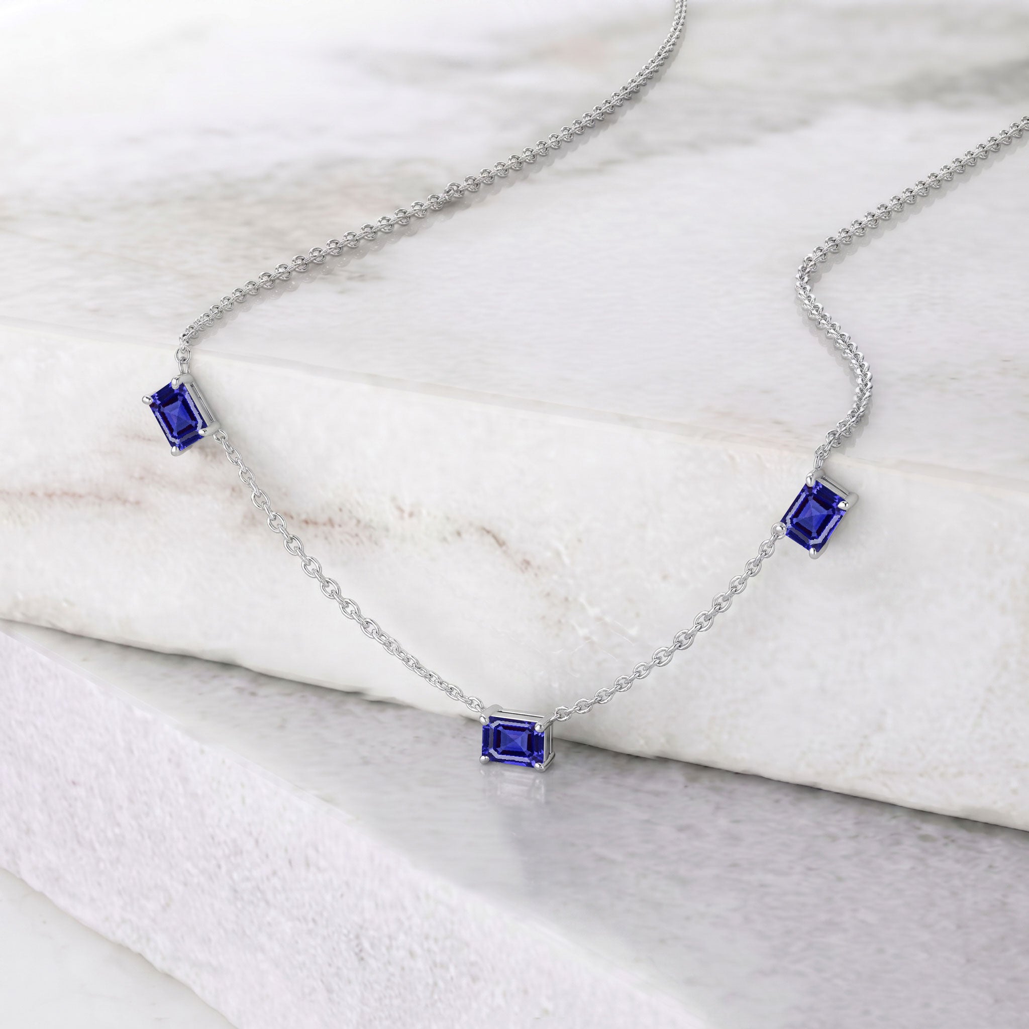 Rose gold filled Tanzanite gemstone necklace with elegant style
