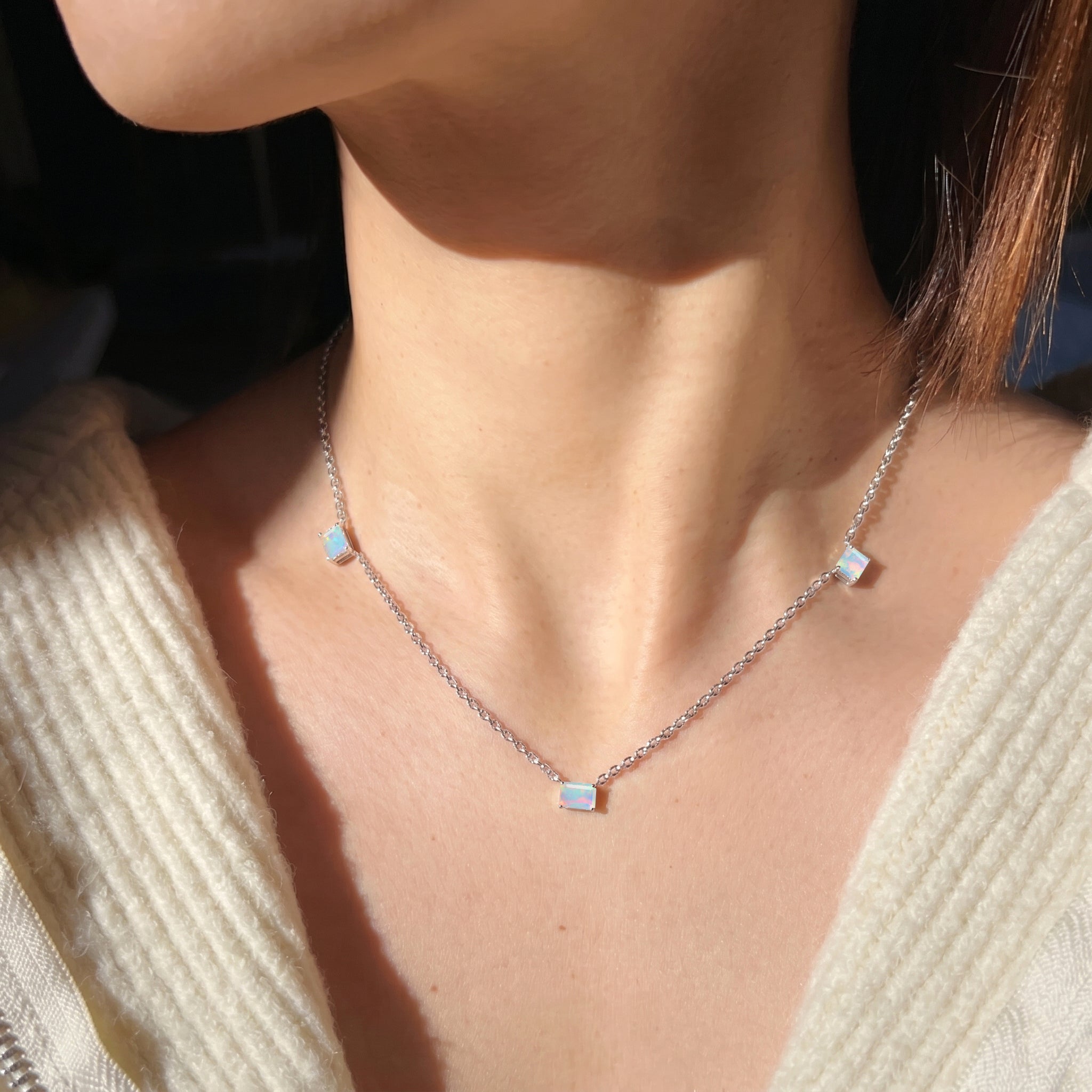 AAA Black Opal necklace available in Yellow Gold Filled.
