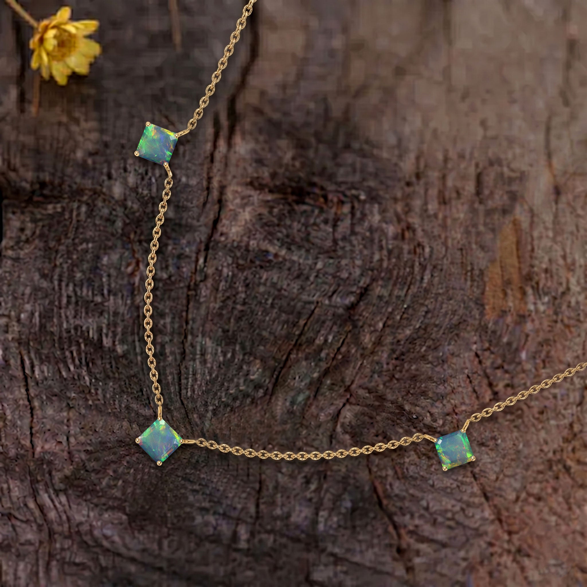 Adjustable Natural Black Opal necklace with polished sterling silver chain.
