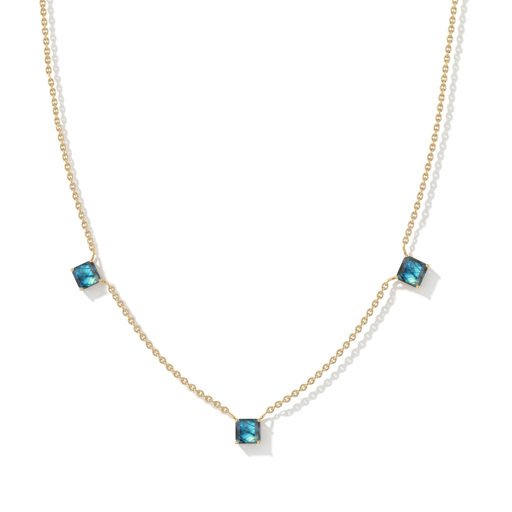 Delicate Labradorite necklace with natural gemstone accents for women.
