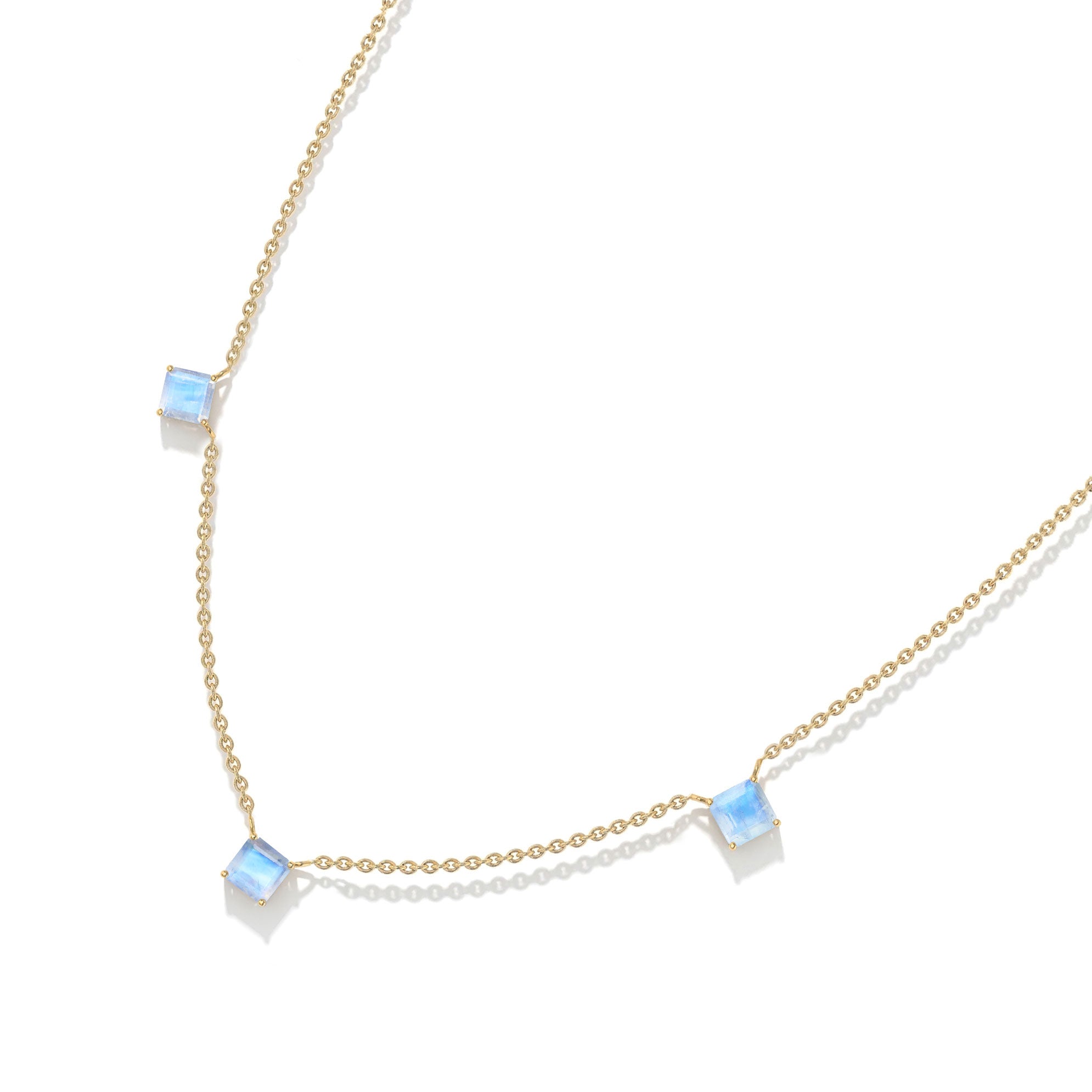 June birthstone Moonstone necklace crafted in 925 sterling silver for women