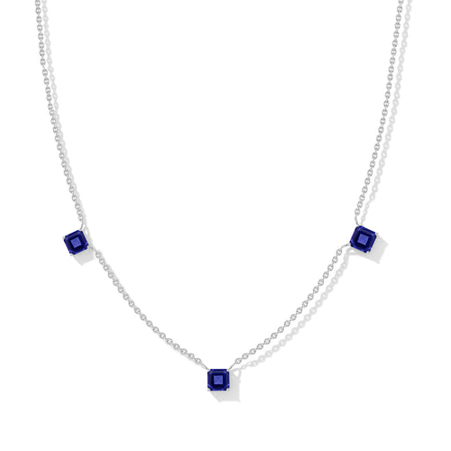 Tanzanite Station Necklace in 925 Sterling Silver