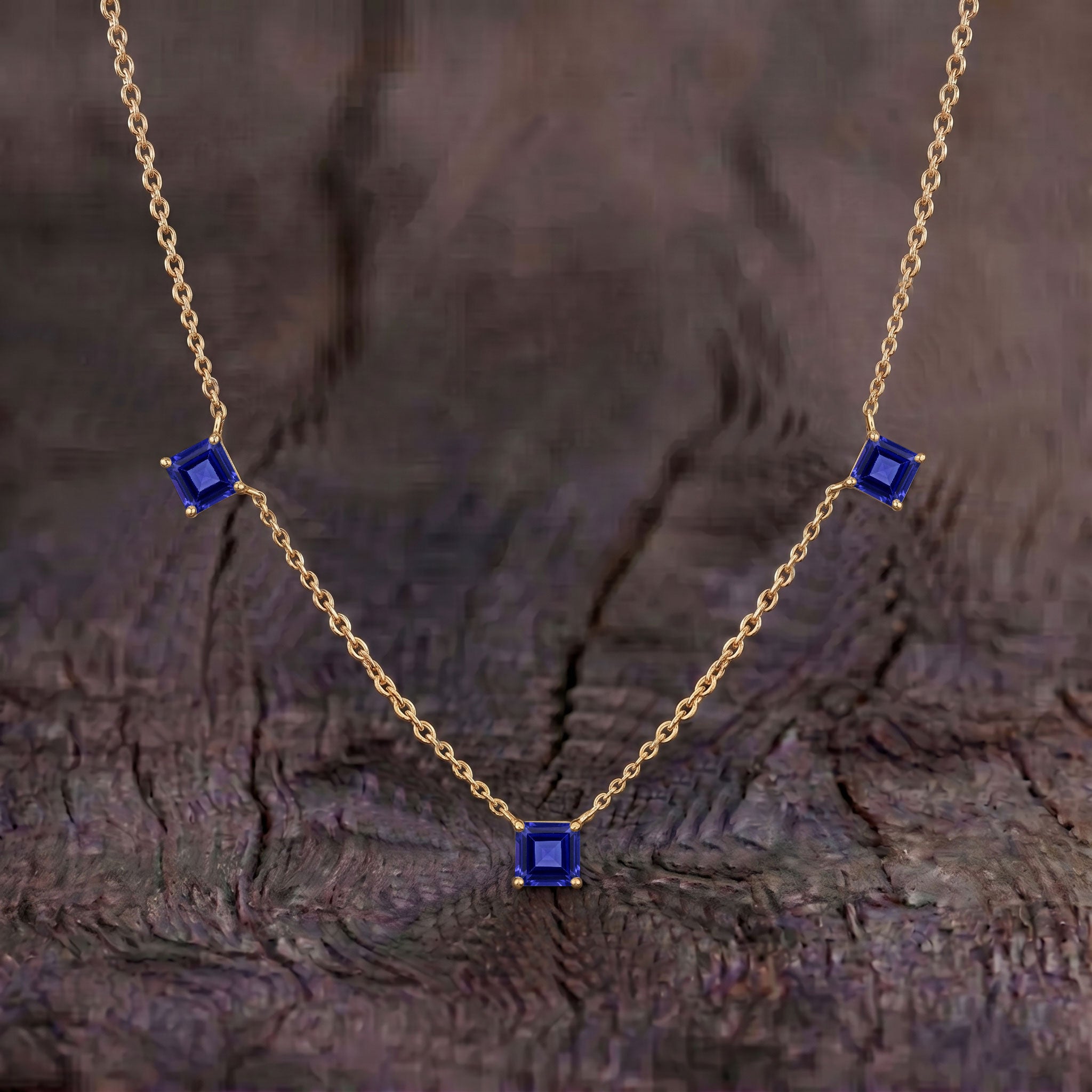 925 sterling silver Tanzanite birthstone necklace.
