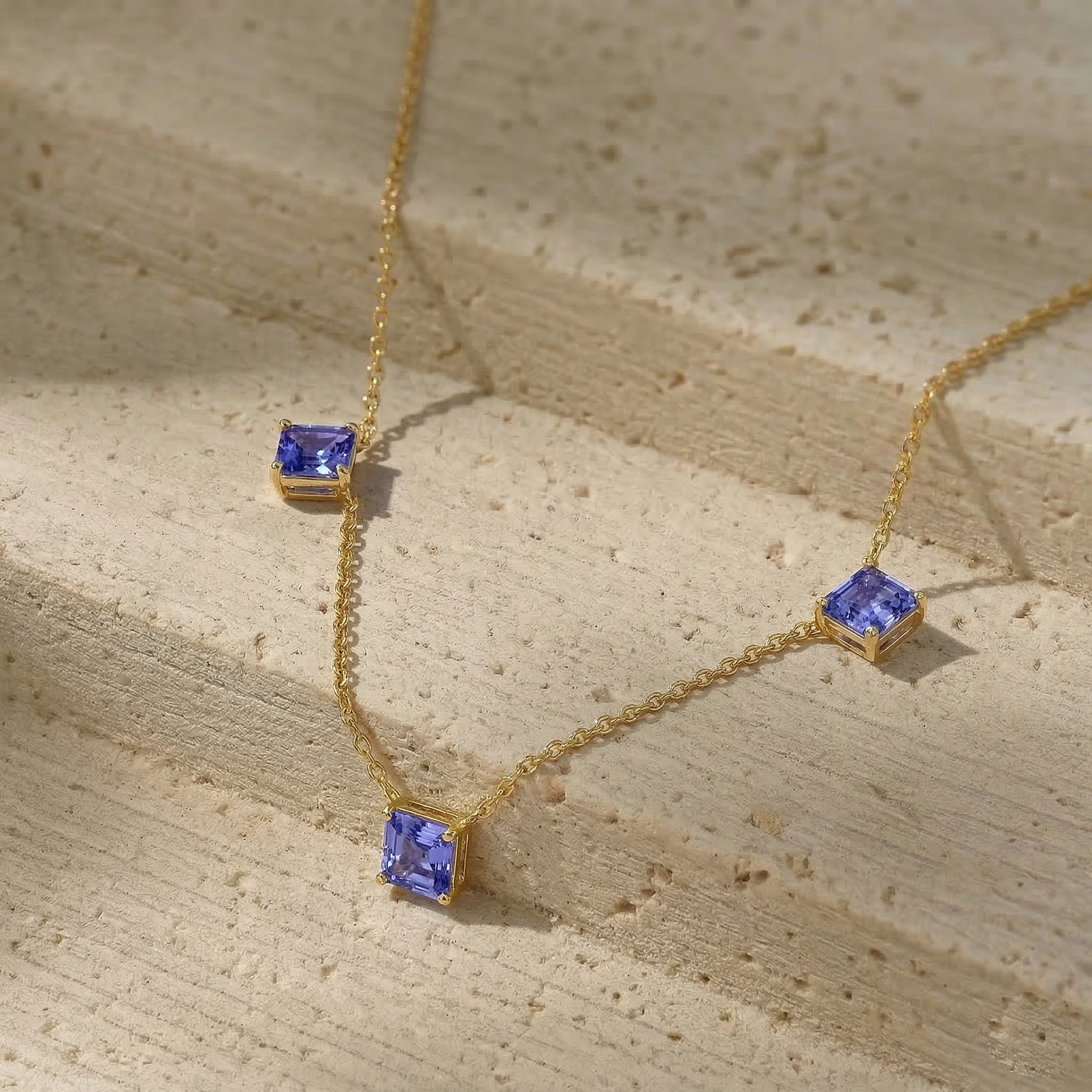 Elegant Tanzanite jewelry gift necklace for birthdays, anniversaries, and special occasions.
