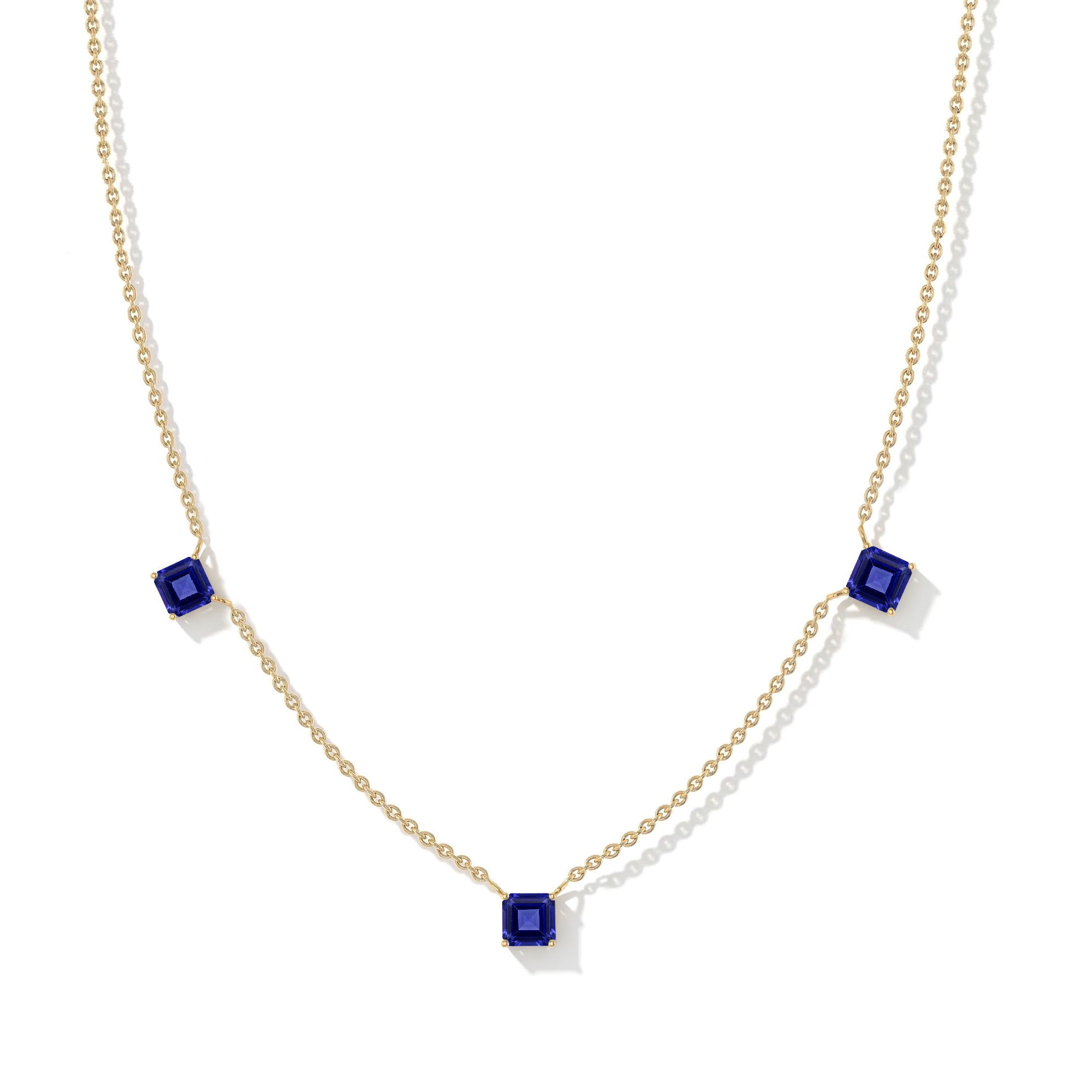 Adjustable Tanzanite birthstone necklace with genuine gemstones.
