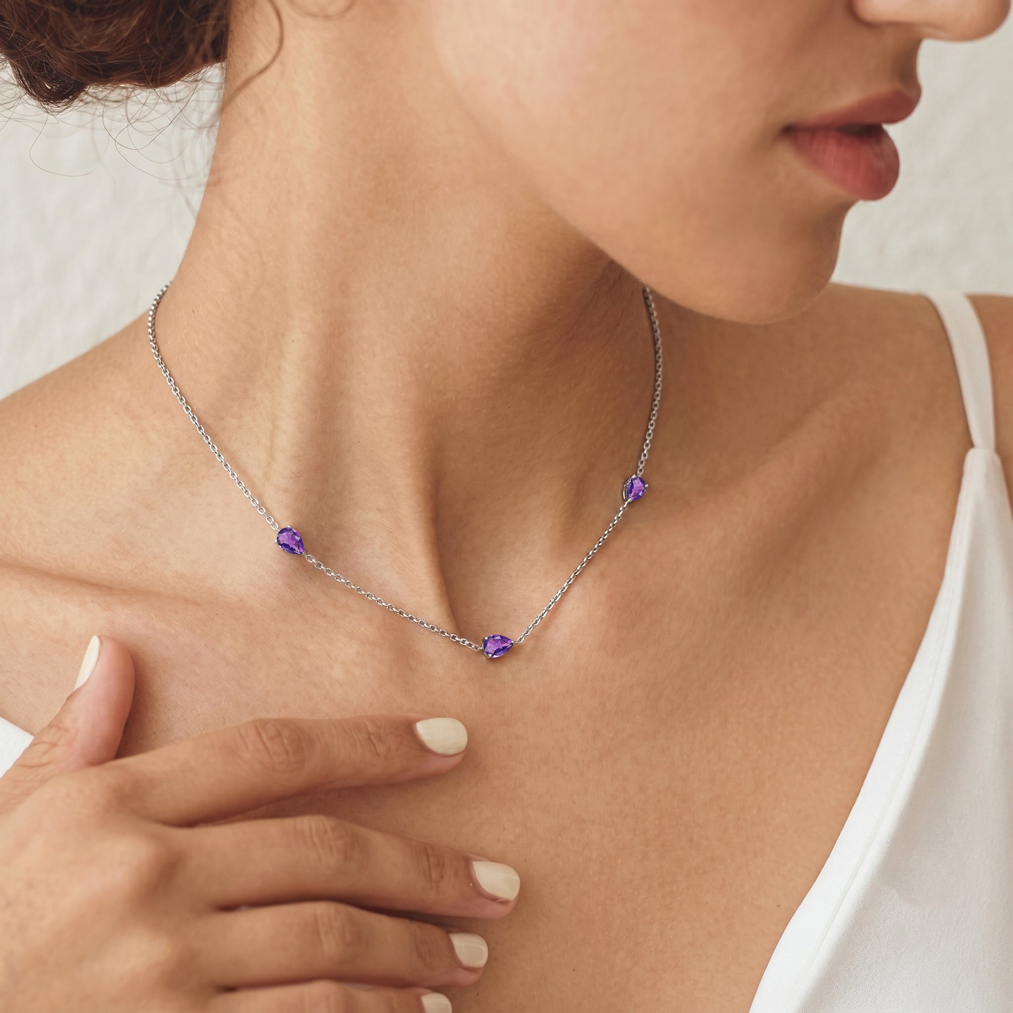 Elegant Amethyst birthstone necklace for everyday wear.
