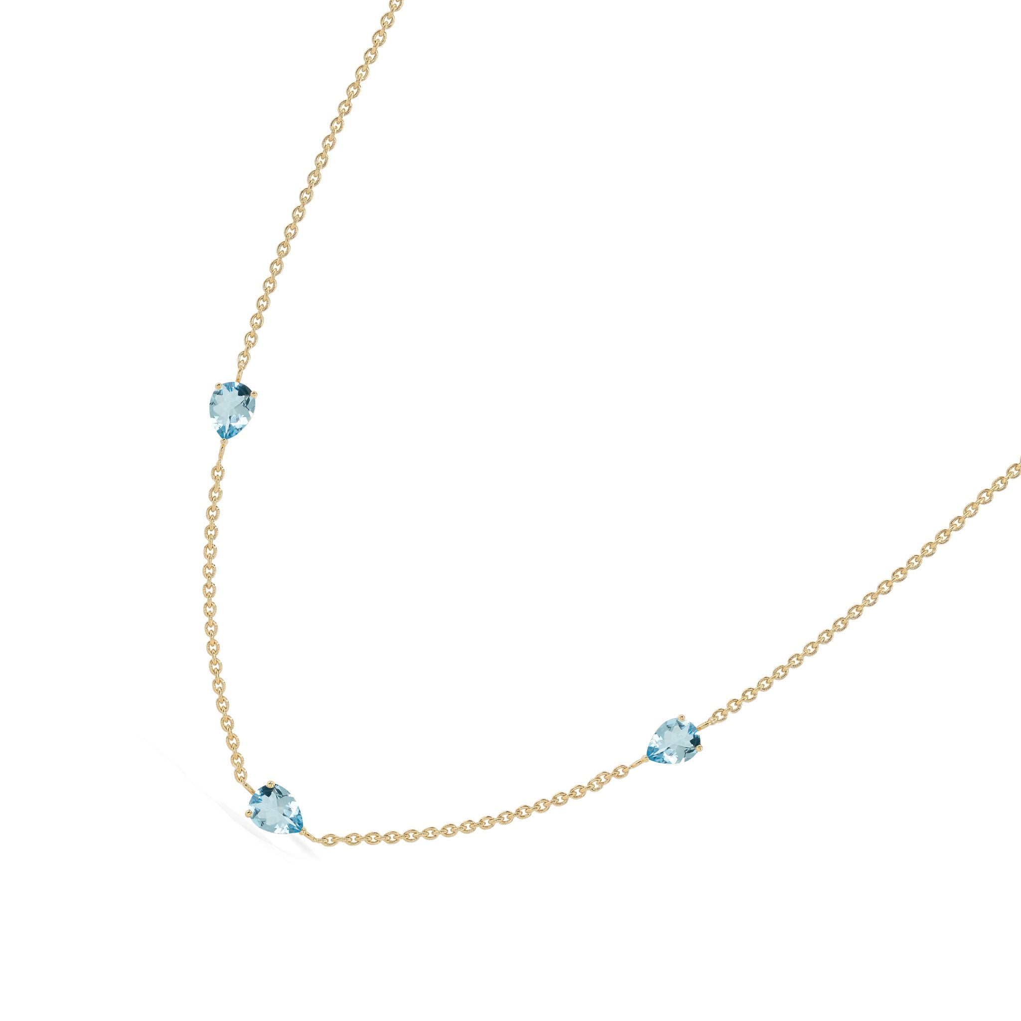Handmade style Aquamarine gemstone necklace for birthdays and anniversaries
