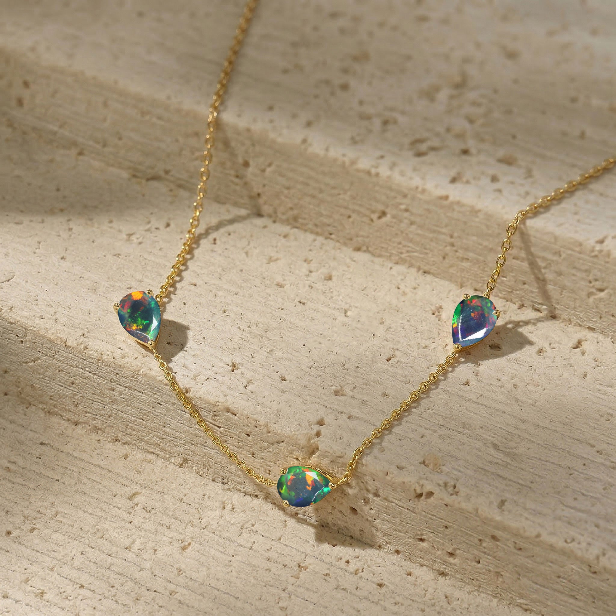 Unique Black Opal birthstone necklace for everyday wear
