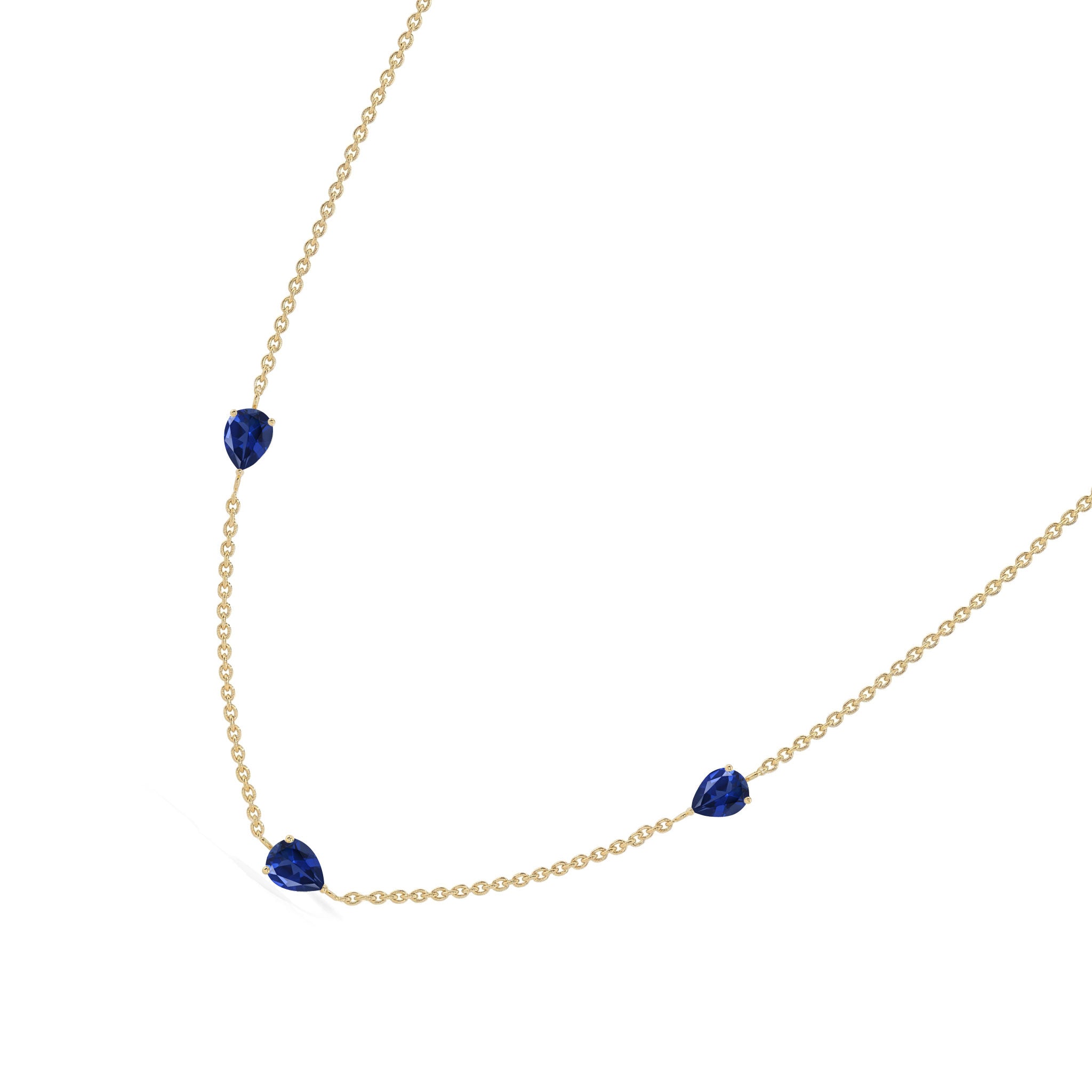 Elegant sapphire necklace with 925 sterling silver craftsmanship
