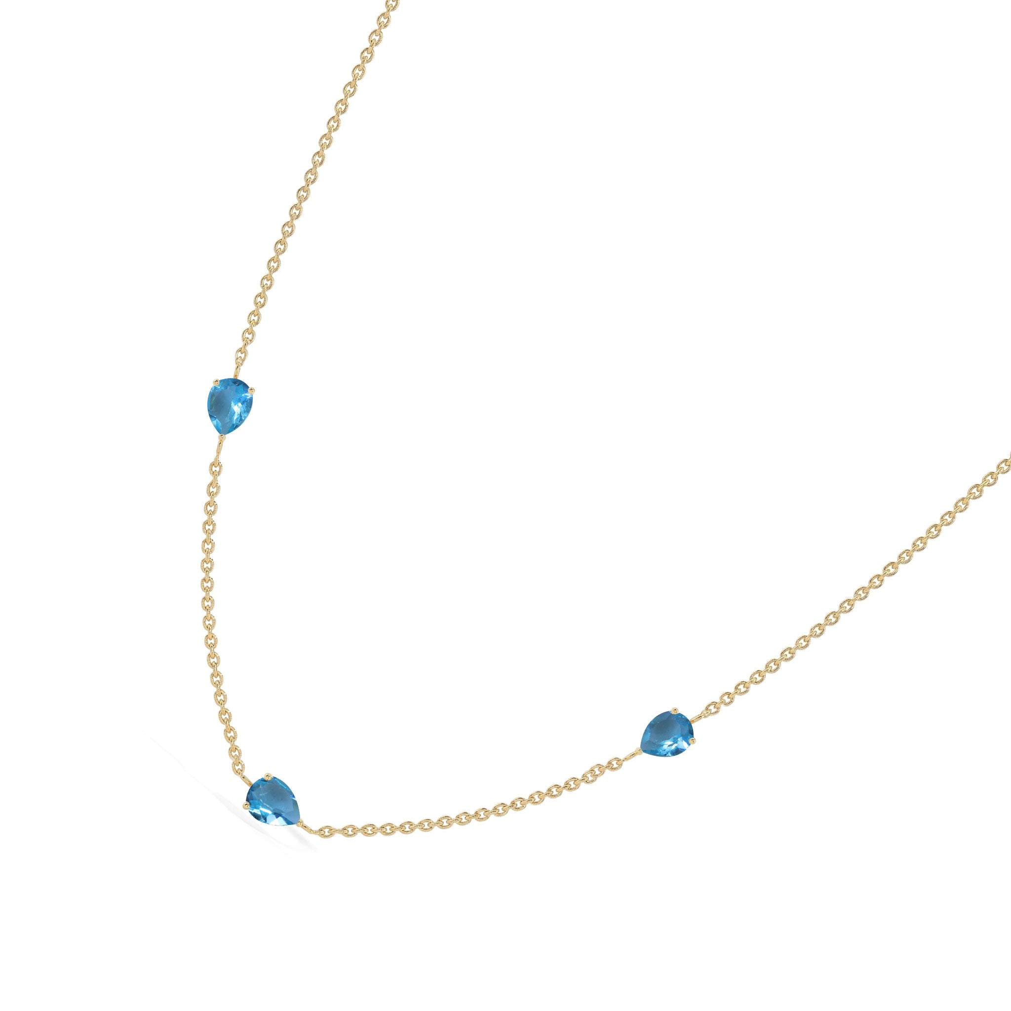 Blue Topaz pear gemstone jewelry for birthdays and anniversaries