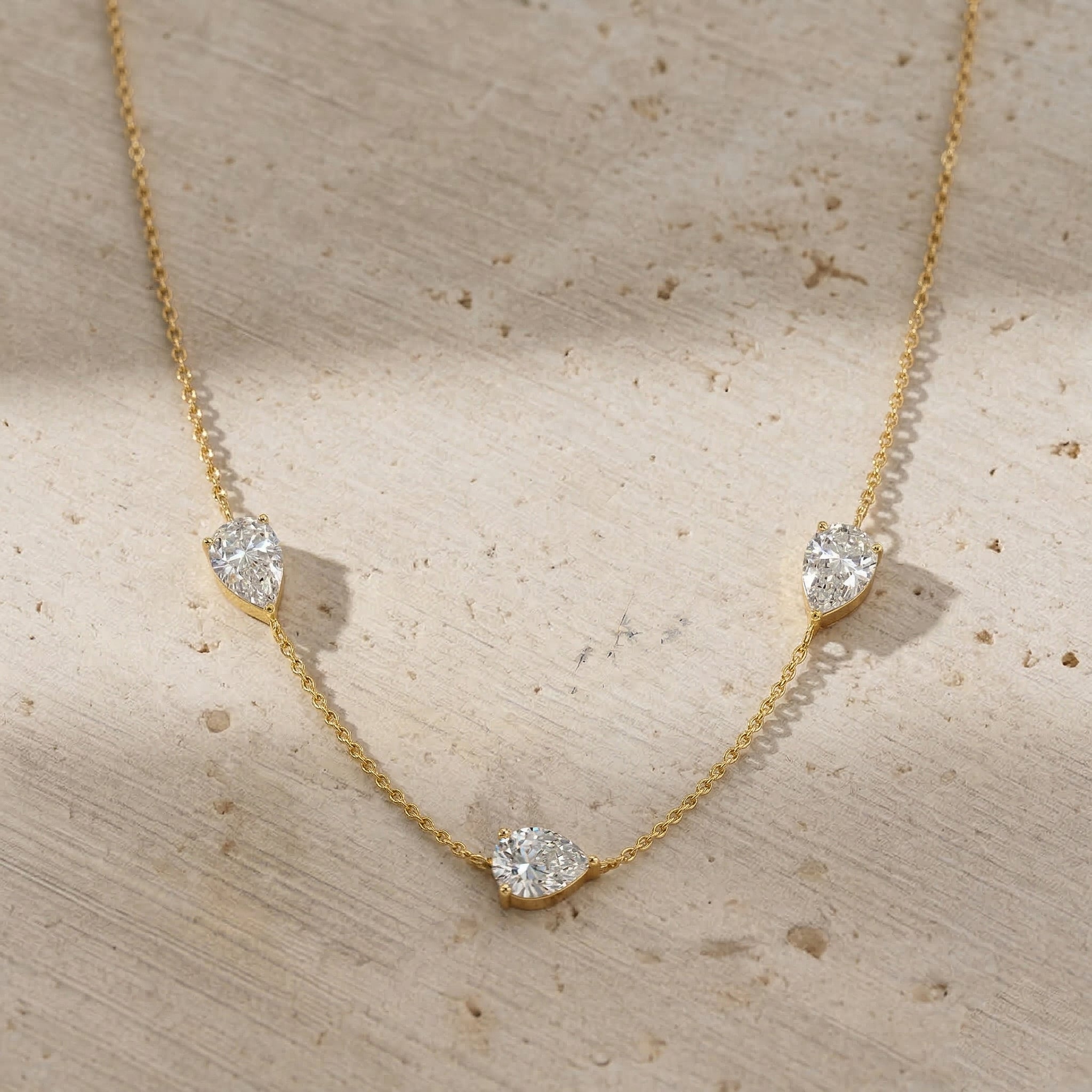 Fine jewelry Moissanite necklace in sterling silver setting
