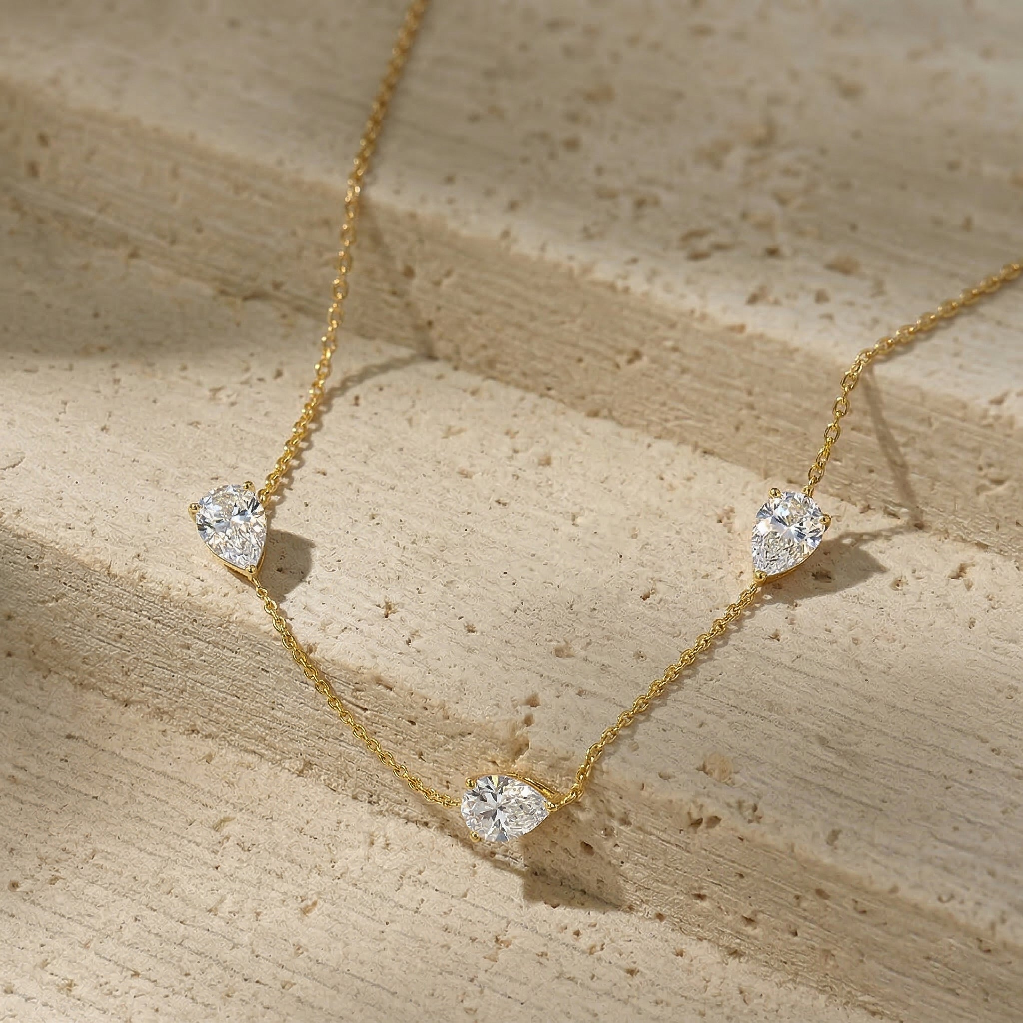Elegant pear cut Moissanite pendant necklace
