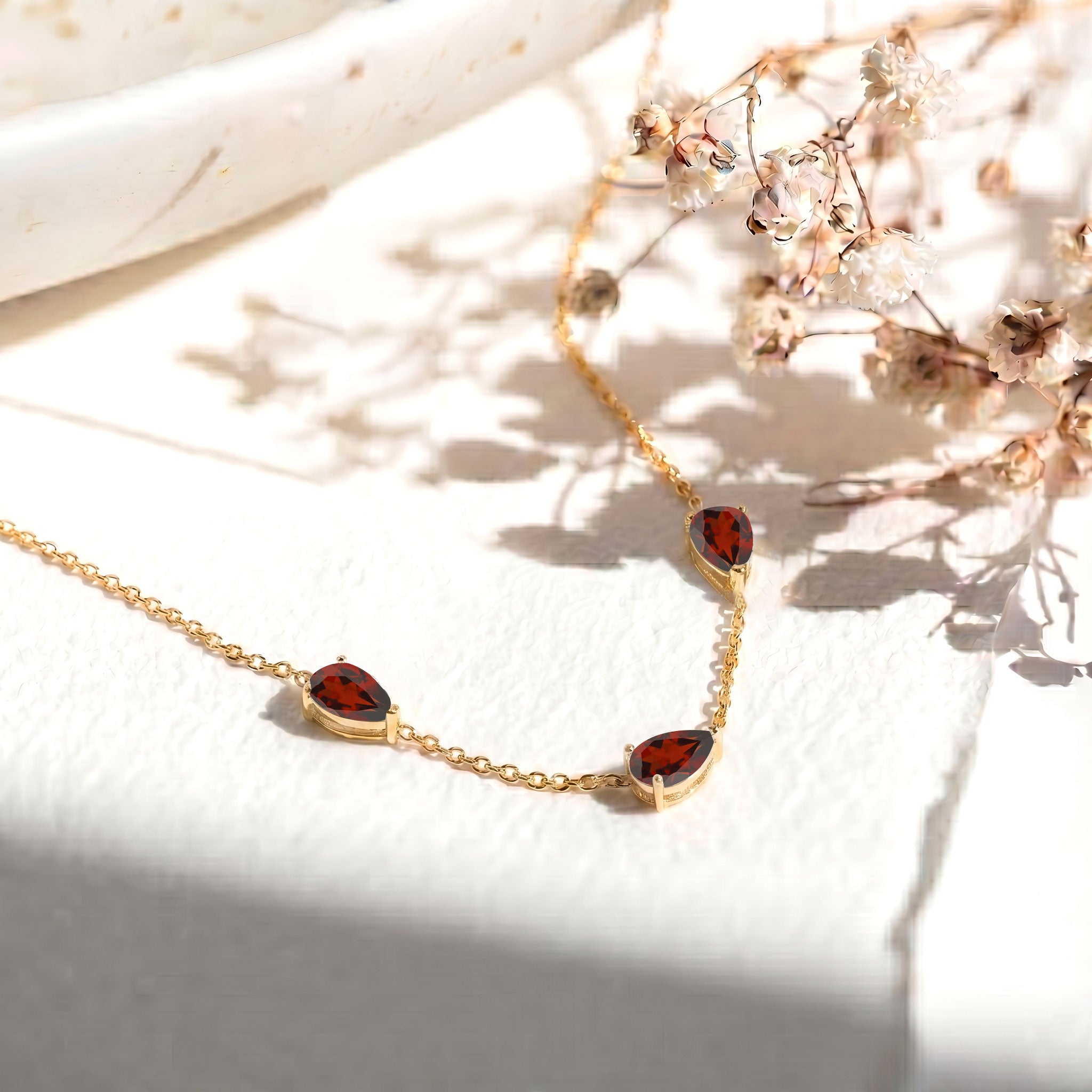Elegant Garnet gemstone necklace for women
