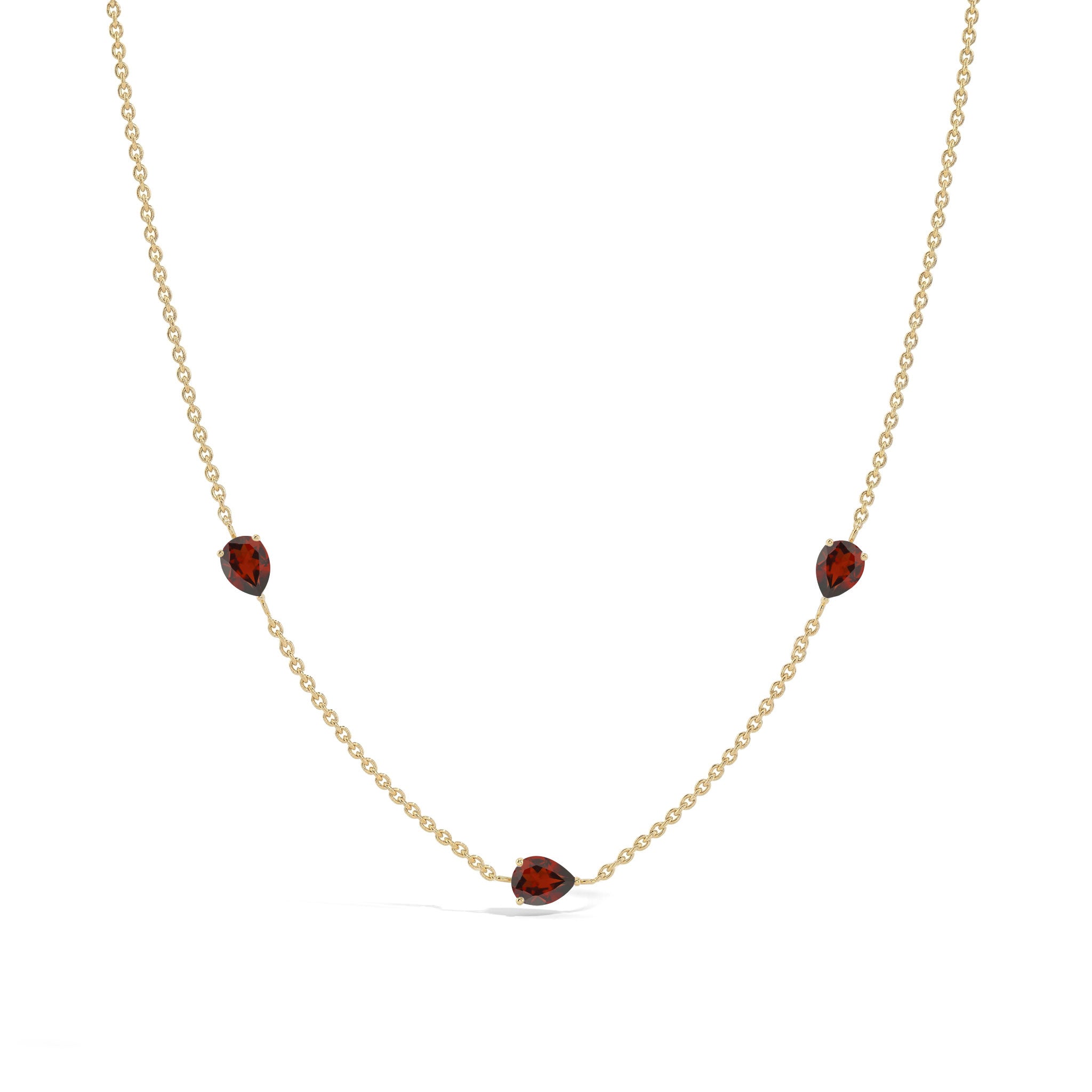 Elegant Garnet necklace with 925 sterling silver craftsmanship
