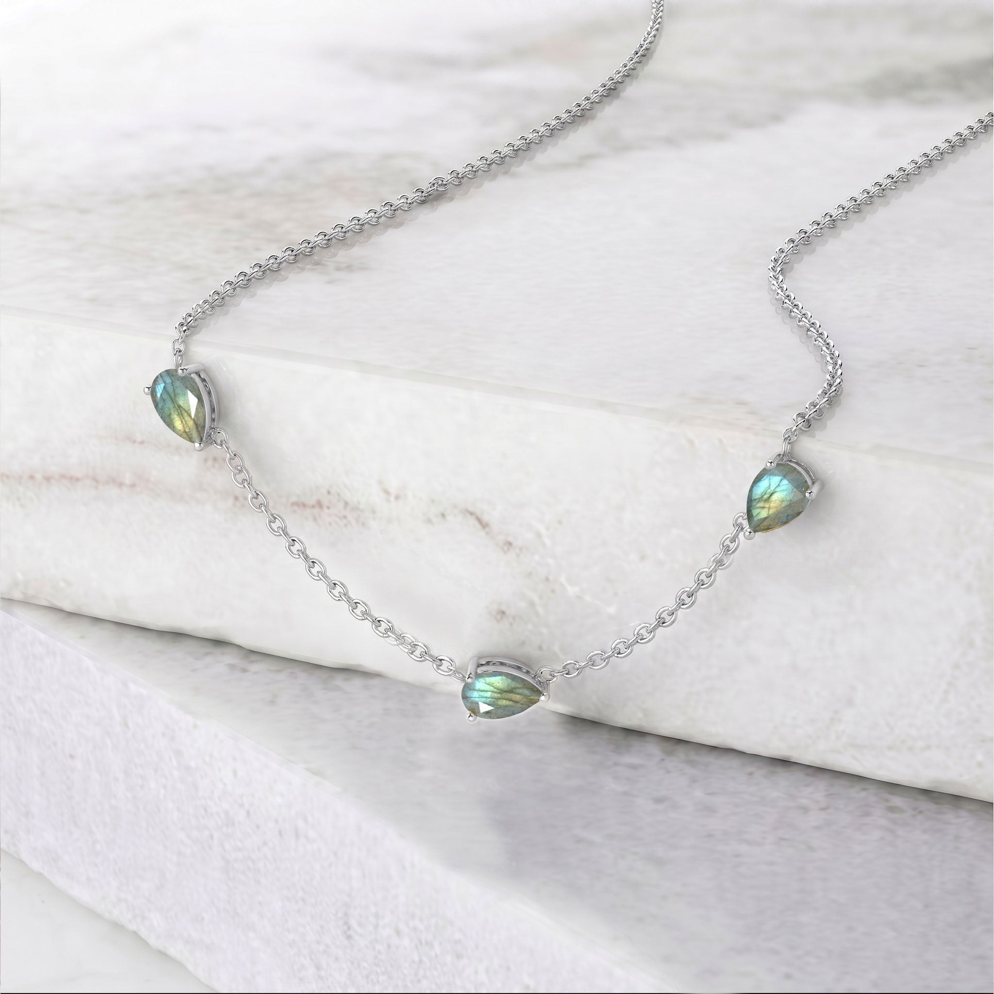 June birthstone Labradorite necklace gift for her
