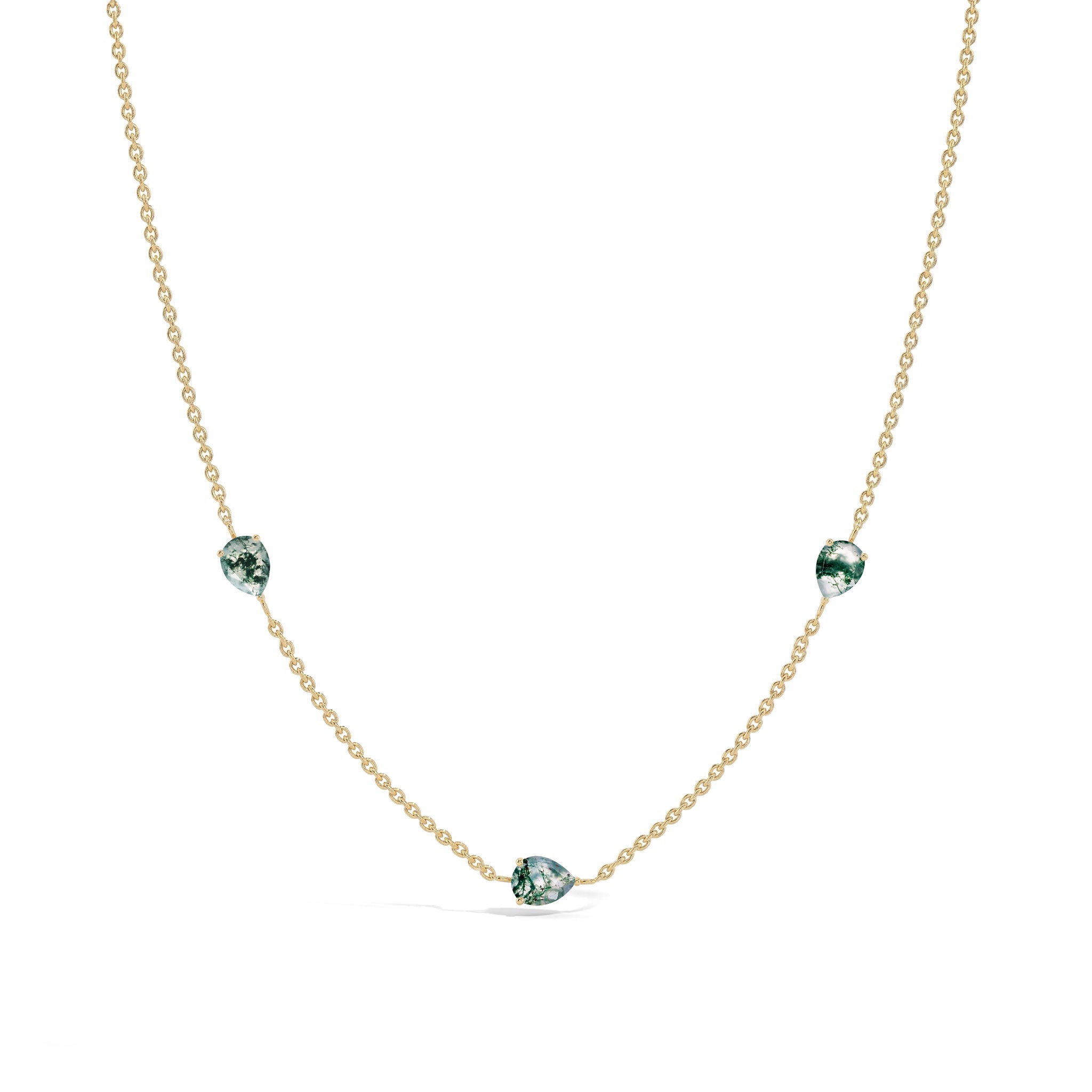 Moss Agate pear gemstone jewelry for birthdays and anniversaries
