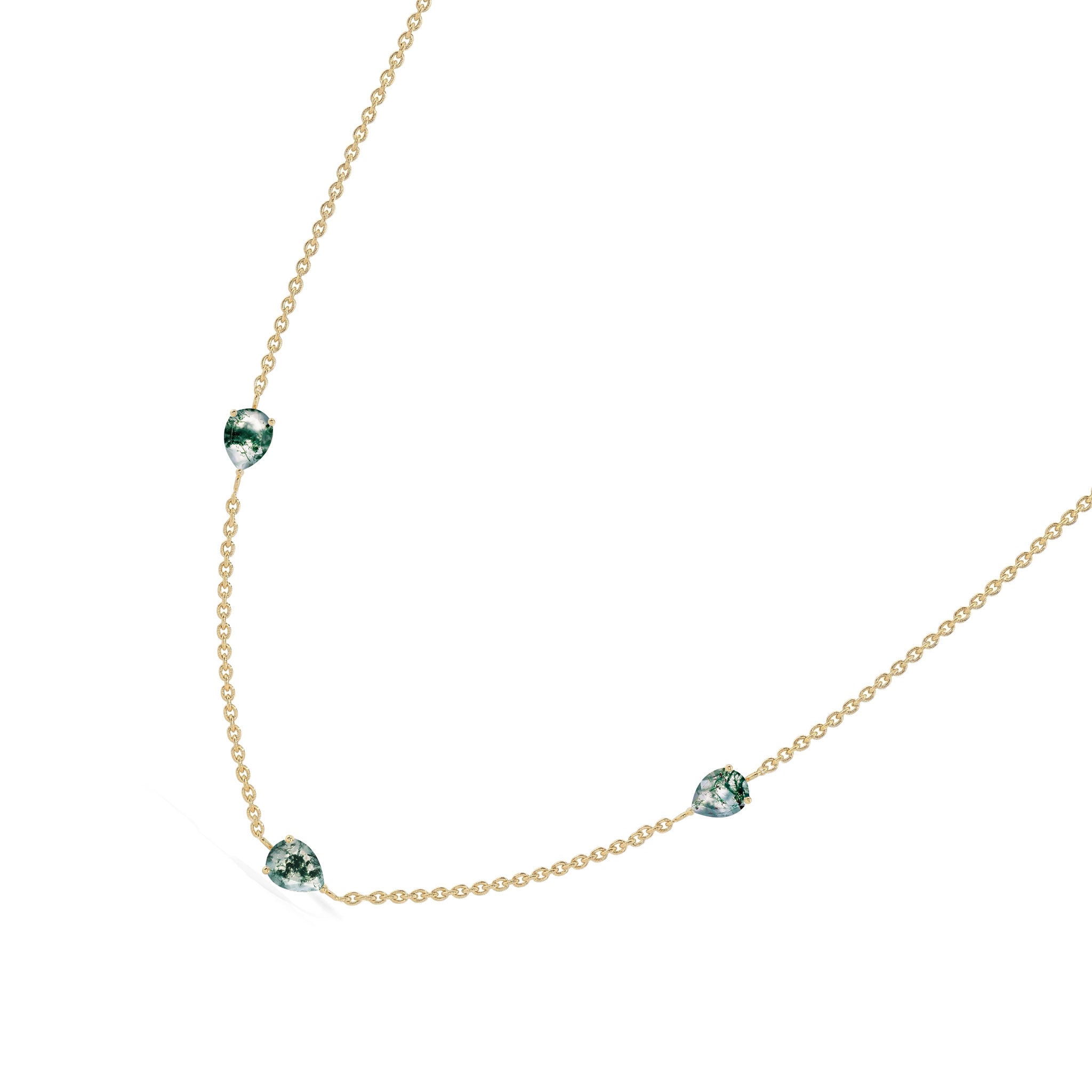 Elegant Moss Agate necklace with 925 sterling silver craftsmanship
