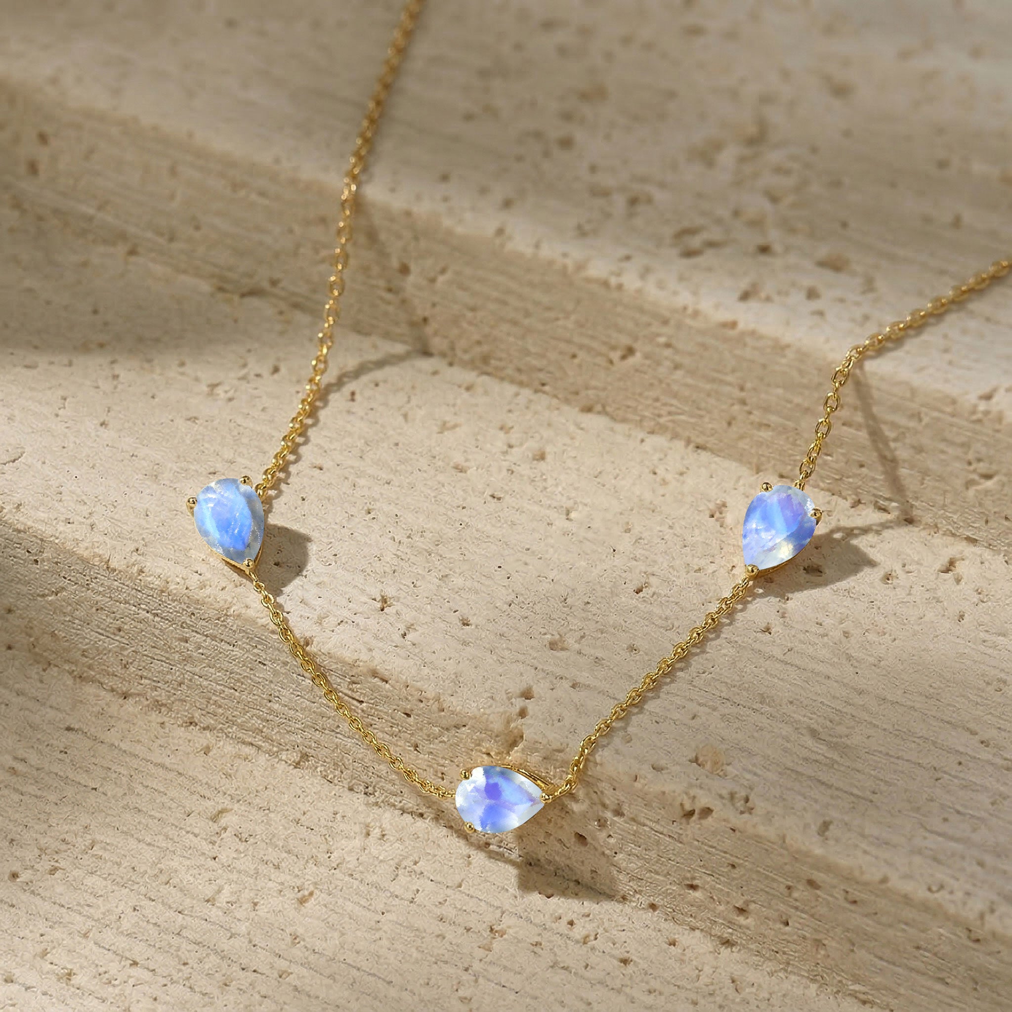 Genuine June birthstone necklace featuring Moonstone gemstones
