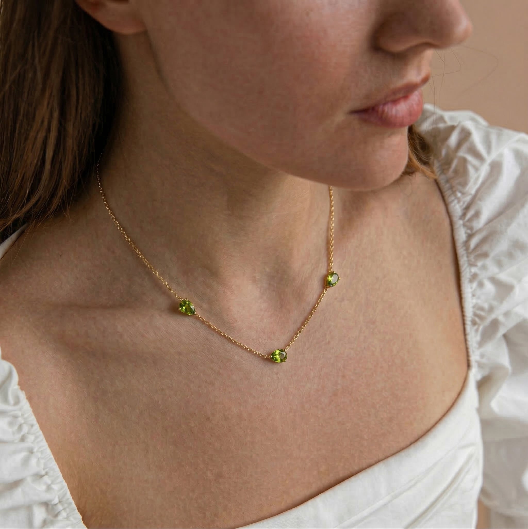 Elegant Peridot gemstone necklace for women
