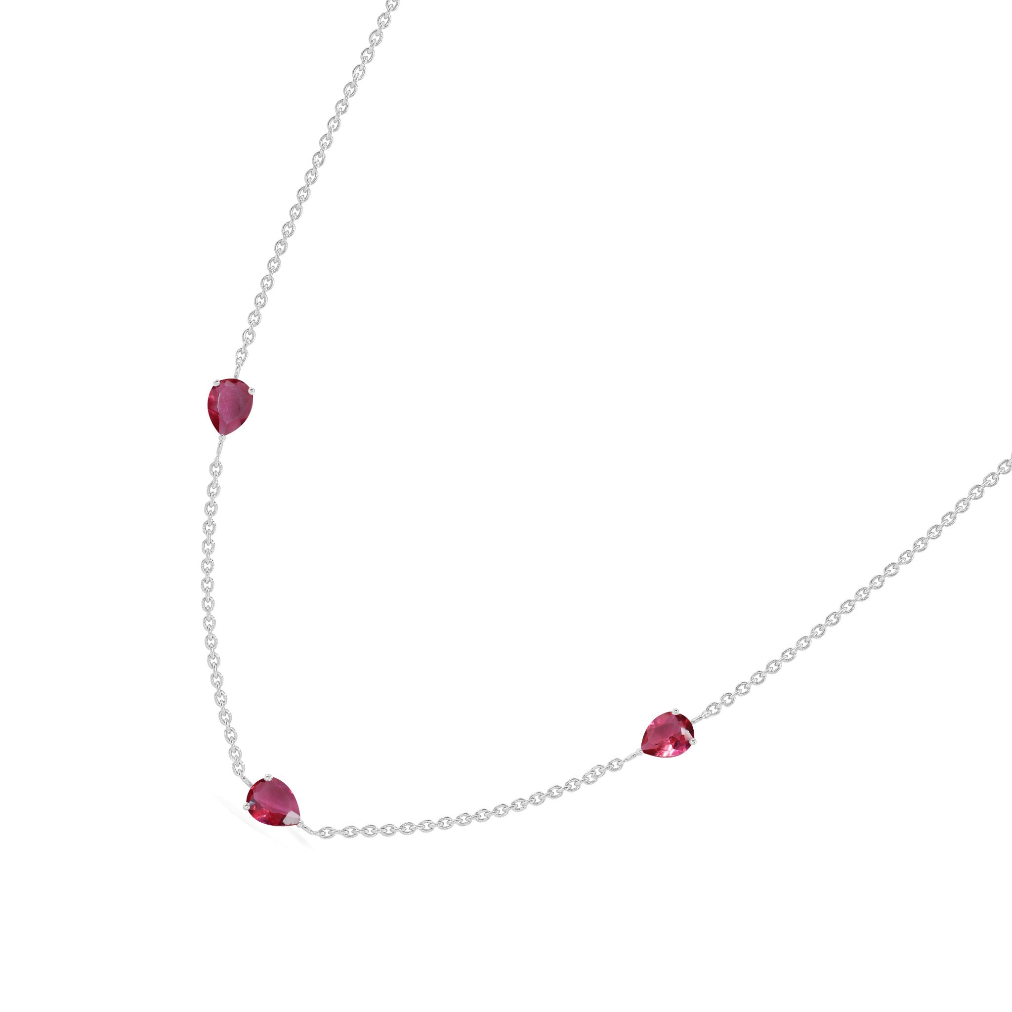 Elegant pear cut gemstone necklace for women
