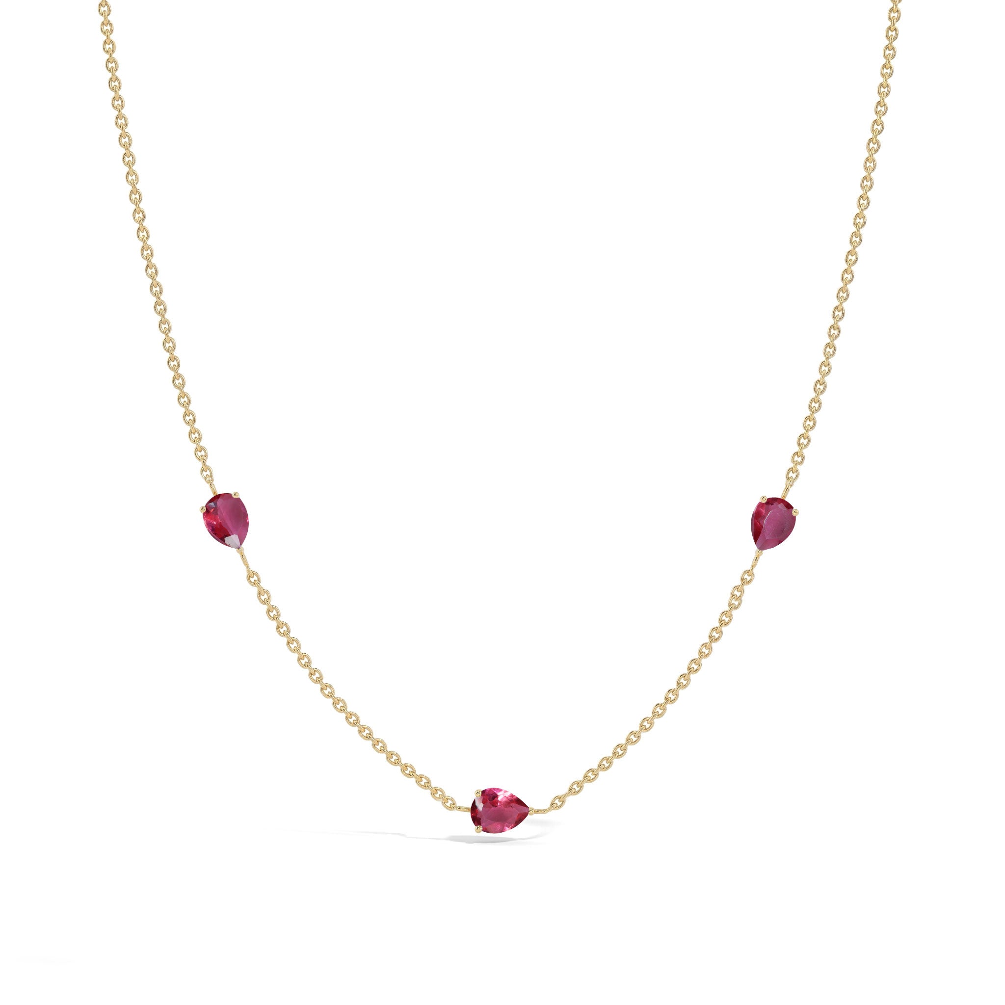 Handmade style pink gemstone pendant necklace
