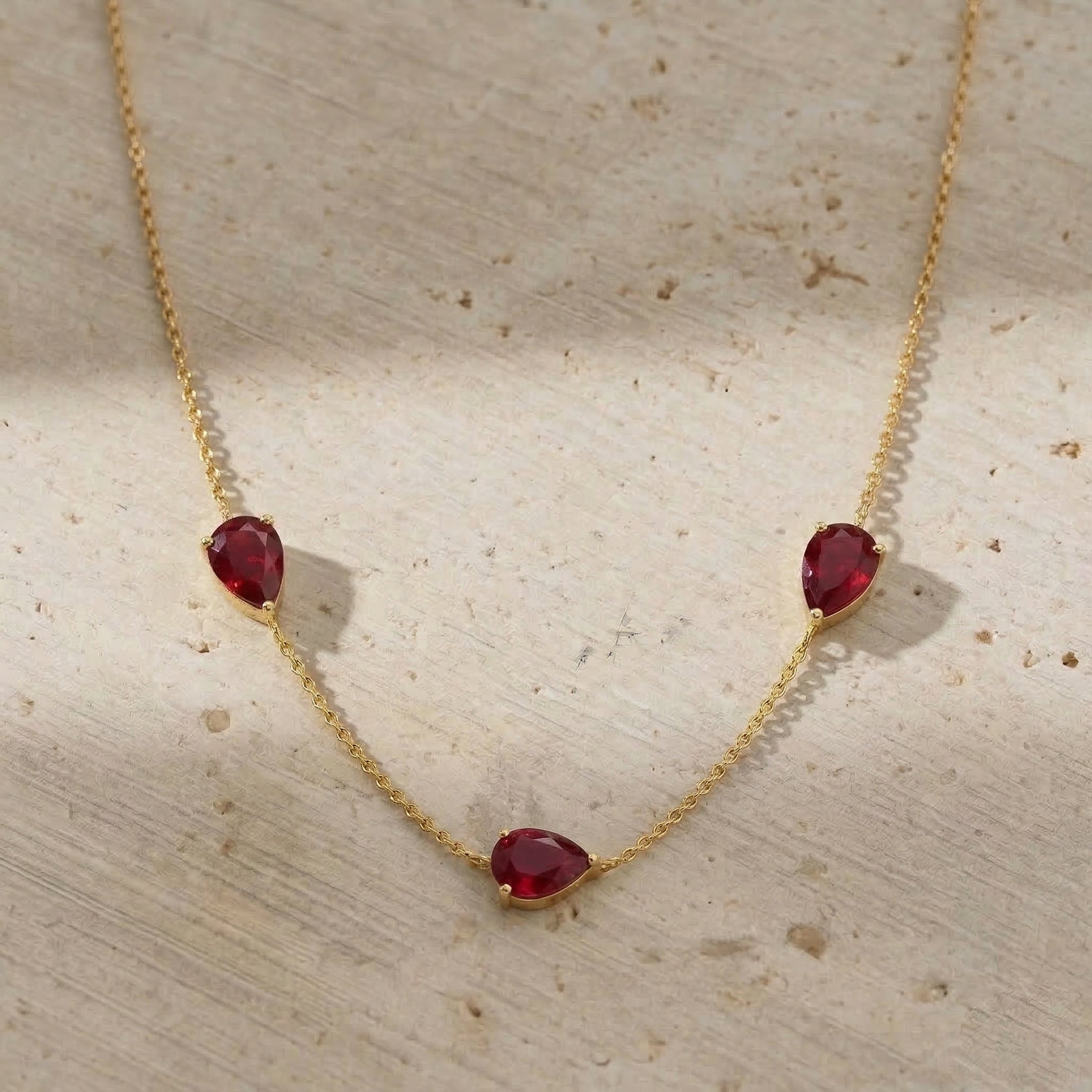 Romantic ruby necklace gift featuring natural red gemstones for birthdays, anniversaries, and celebrations
