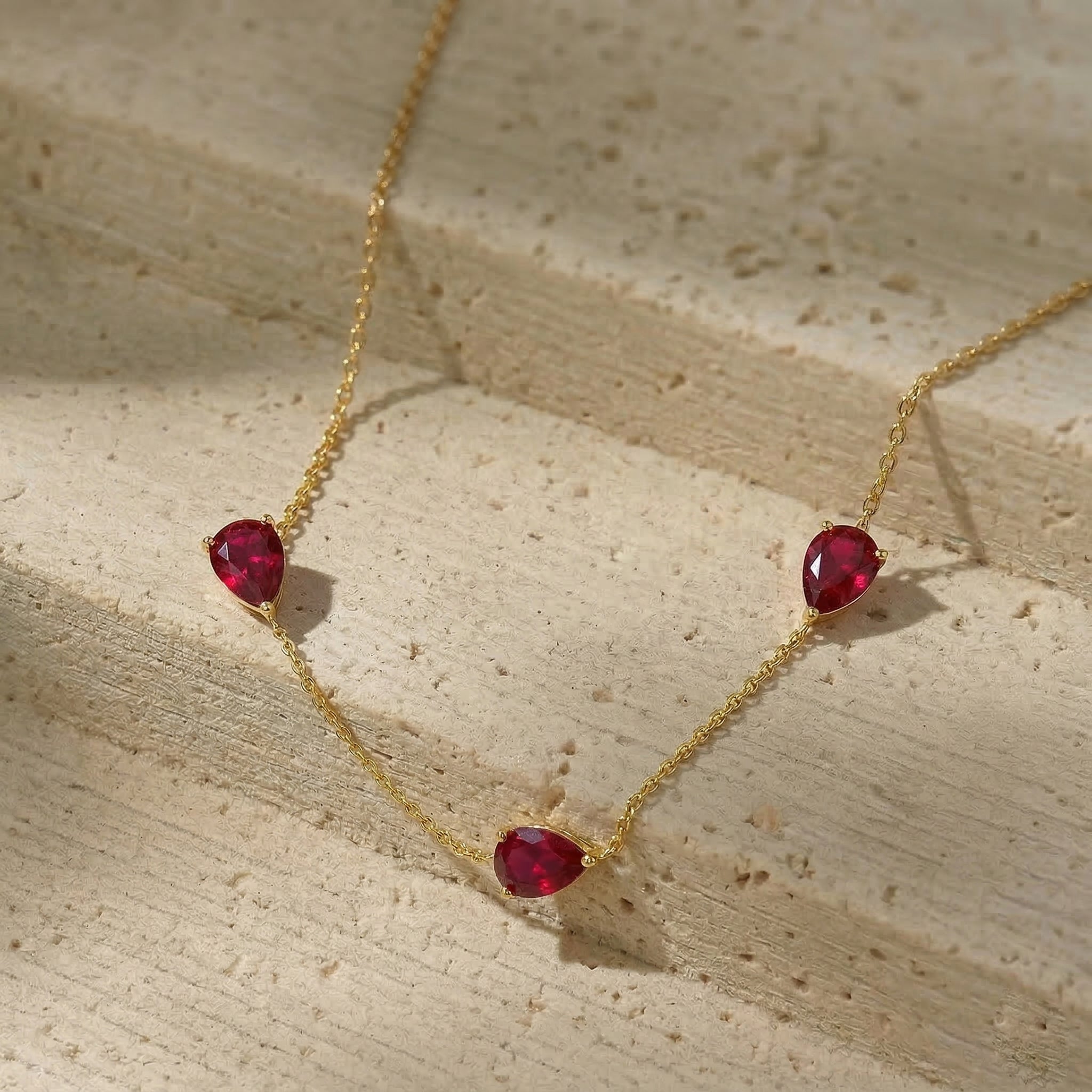 July birthstone ruby necklace for women symbolizing love, passion, confidence, and timeless beauty
