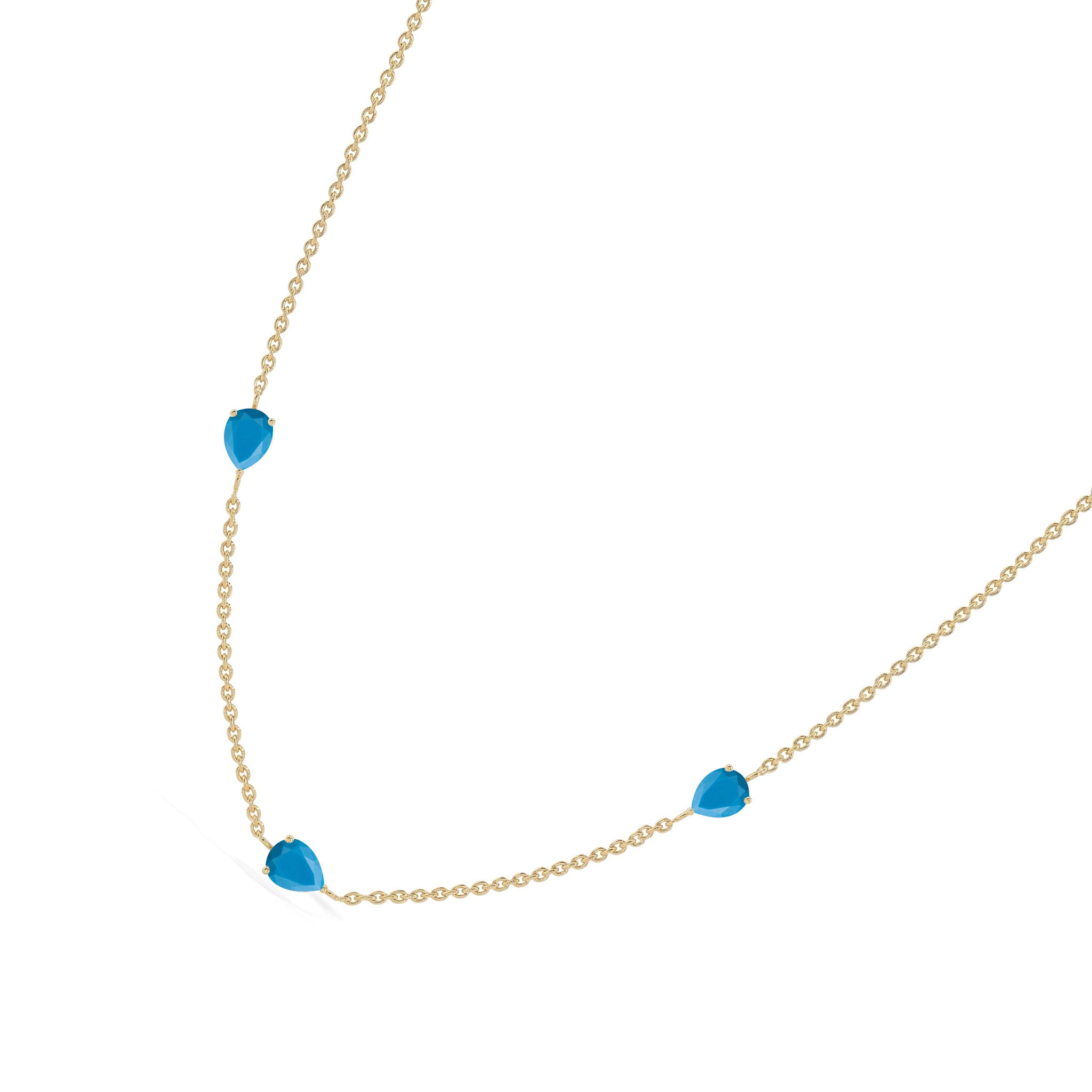 Minimalist blue turquoise gemstone necklace perfect for layering, gifting, and special occasions
