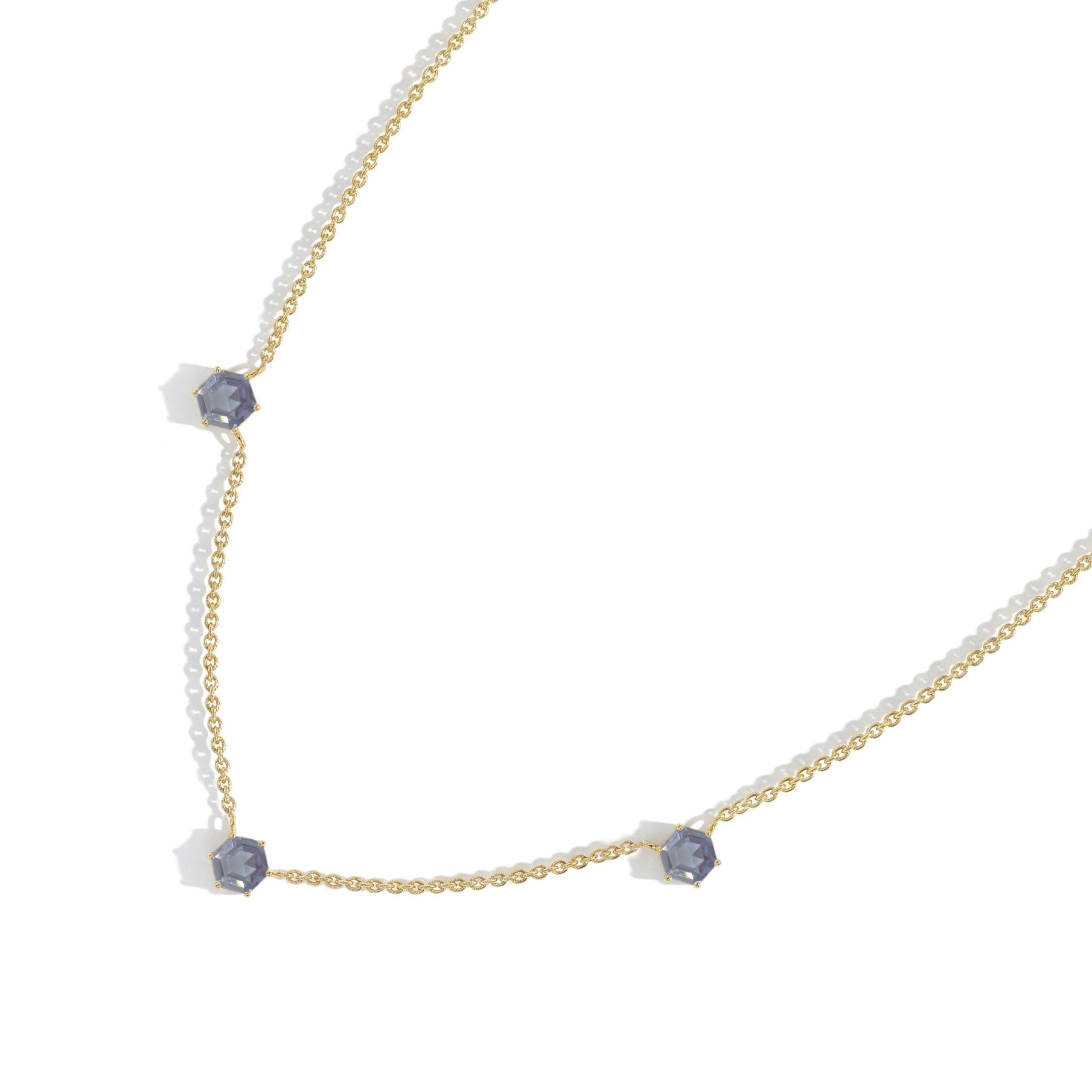 Elegant purple and green Alexandrite gemstone necklace for women
