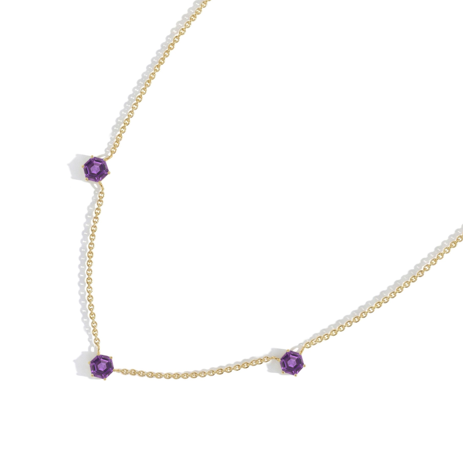 Dainty sterling silver Amethyst birthstone necklace.

