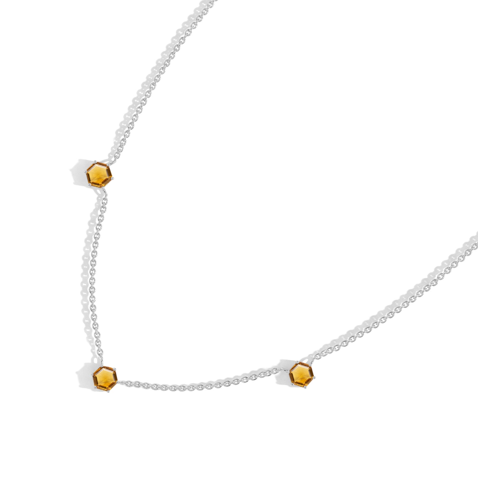 Citrine necklace for women with yellow gold filled and sterling silver finish options
