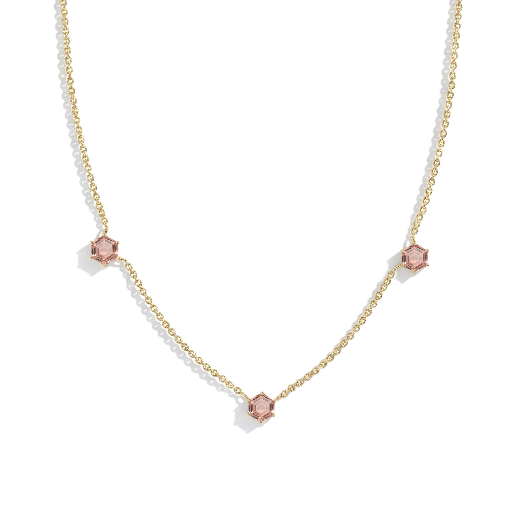 Elegant Morganite Necklace with a Delicate Sterling Silver Chain
