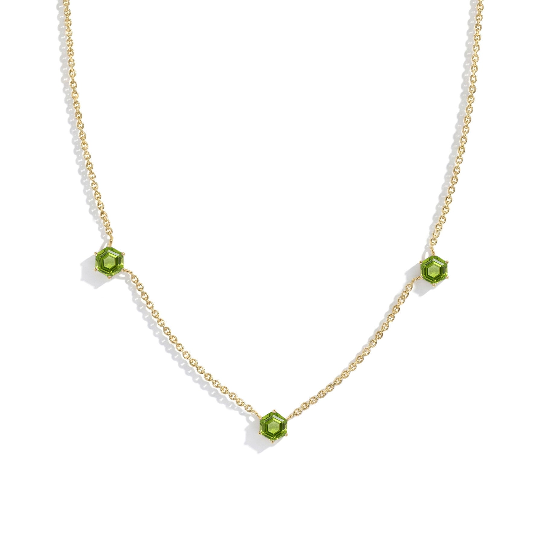Fine Jewelry Peridot Necklace with Elegant Sterling Silver Setting
