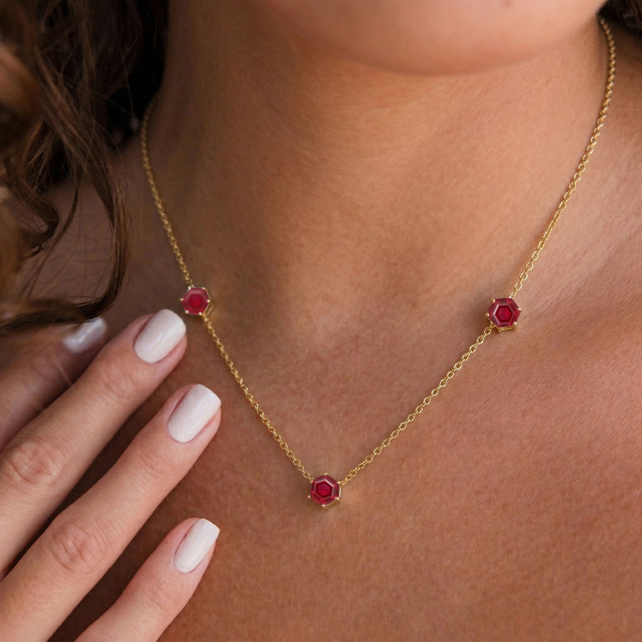 Luxury ruby station necklace gift for birthdays and special occasions
