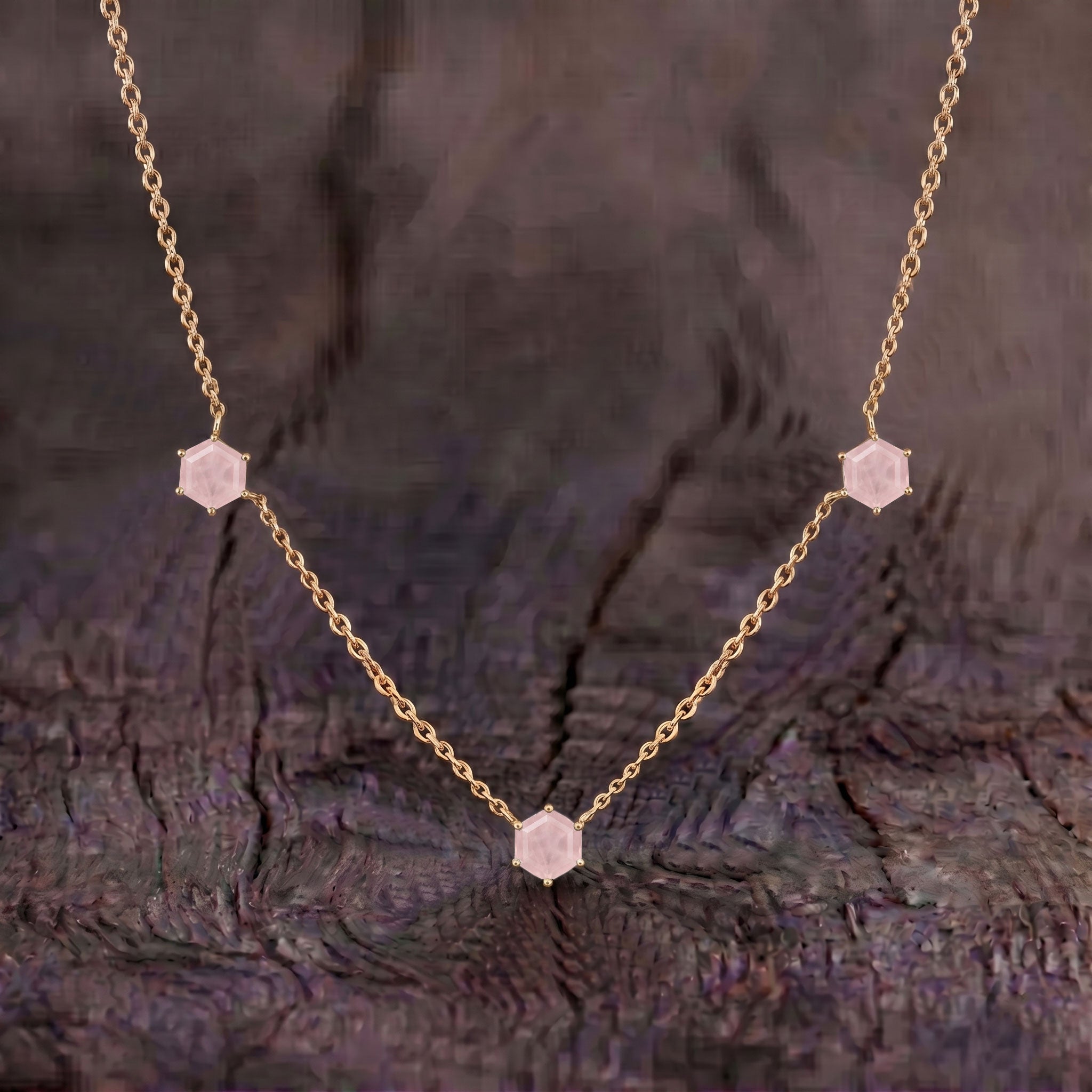 Luxury natural rose quartz necklace gift for birthdays and special occasions
