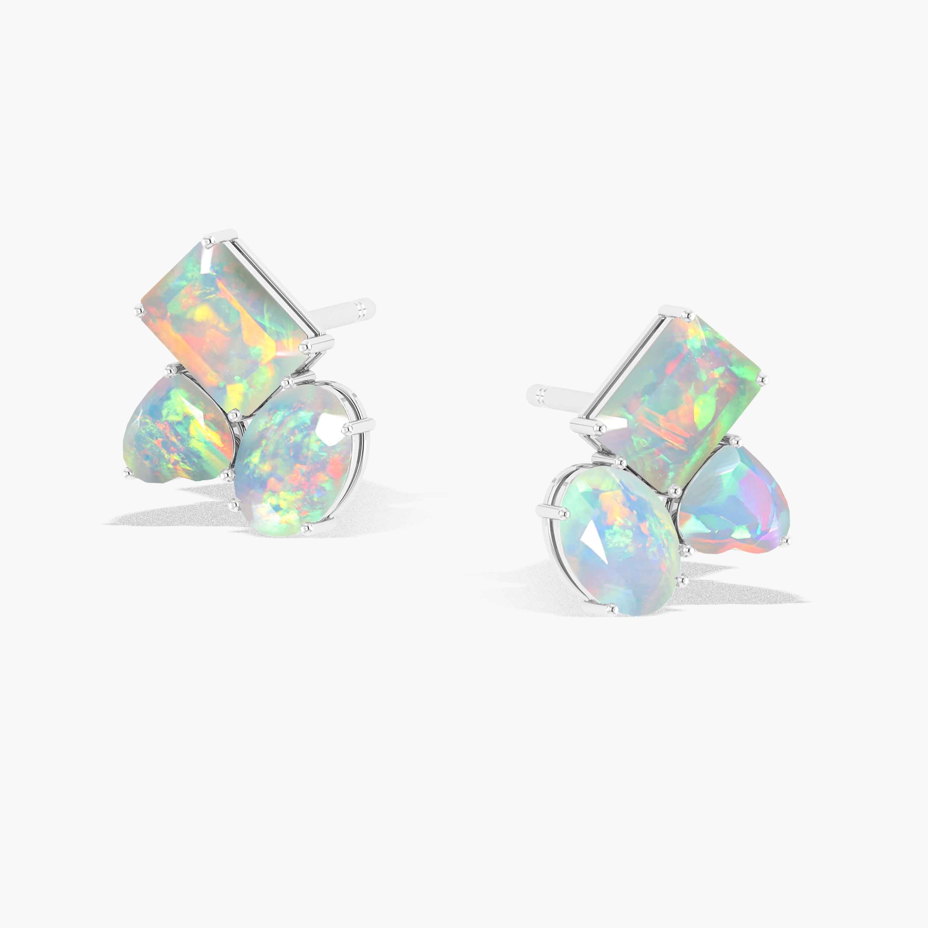 Opal Silver Stud