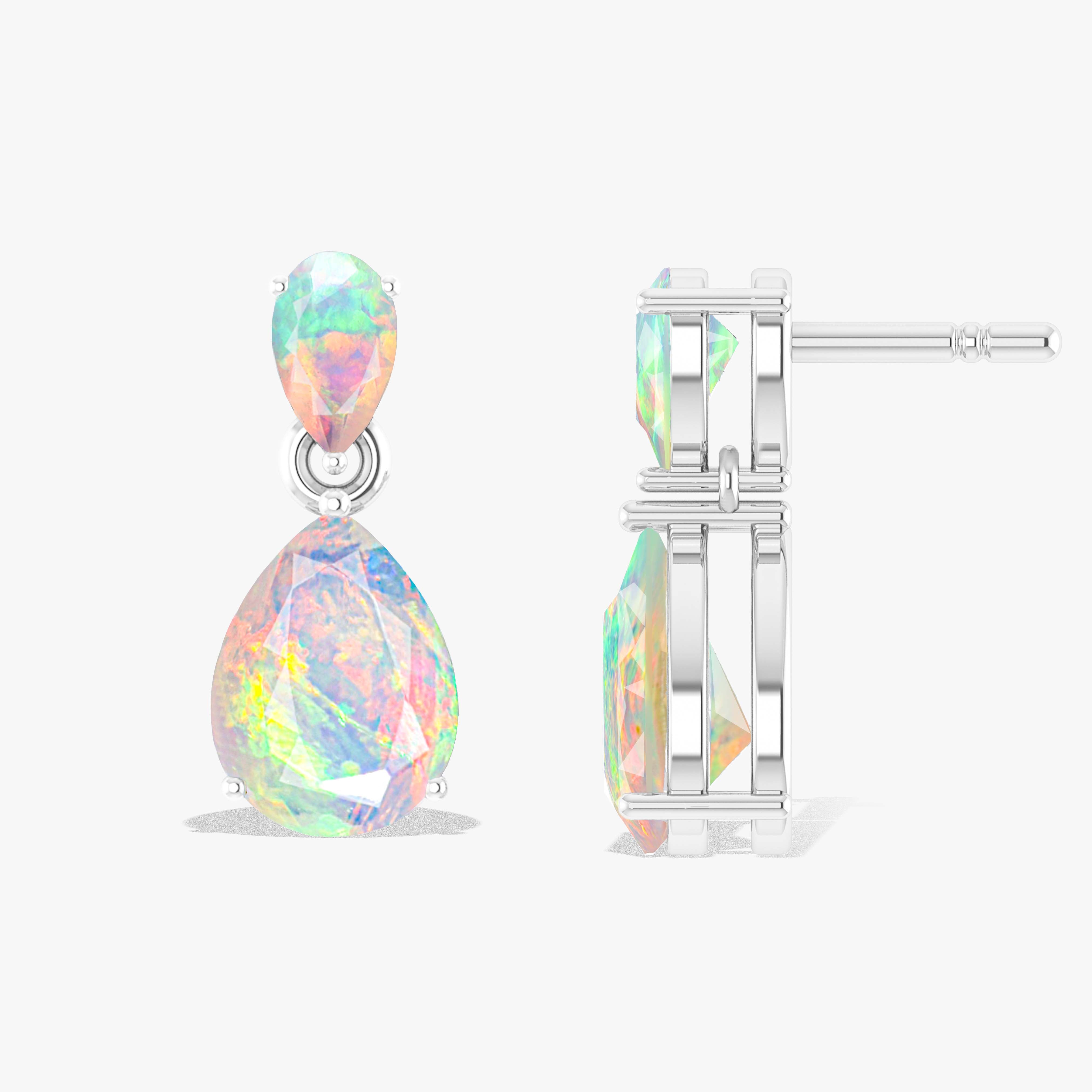 Opal Silver Earring