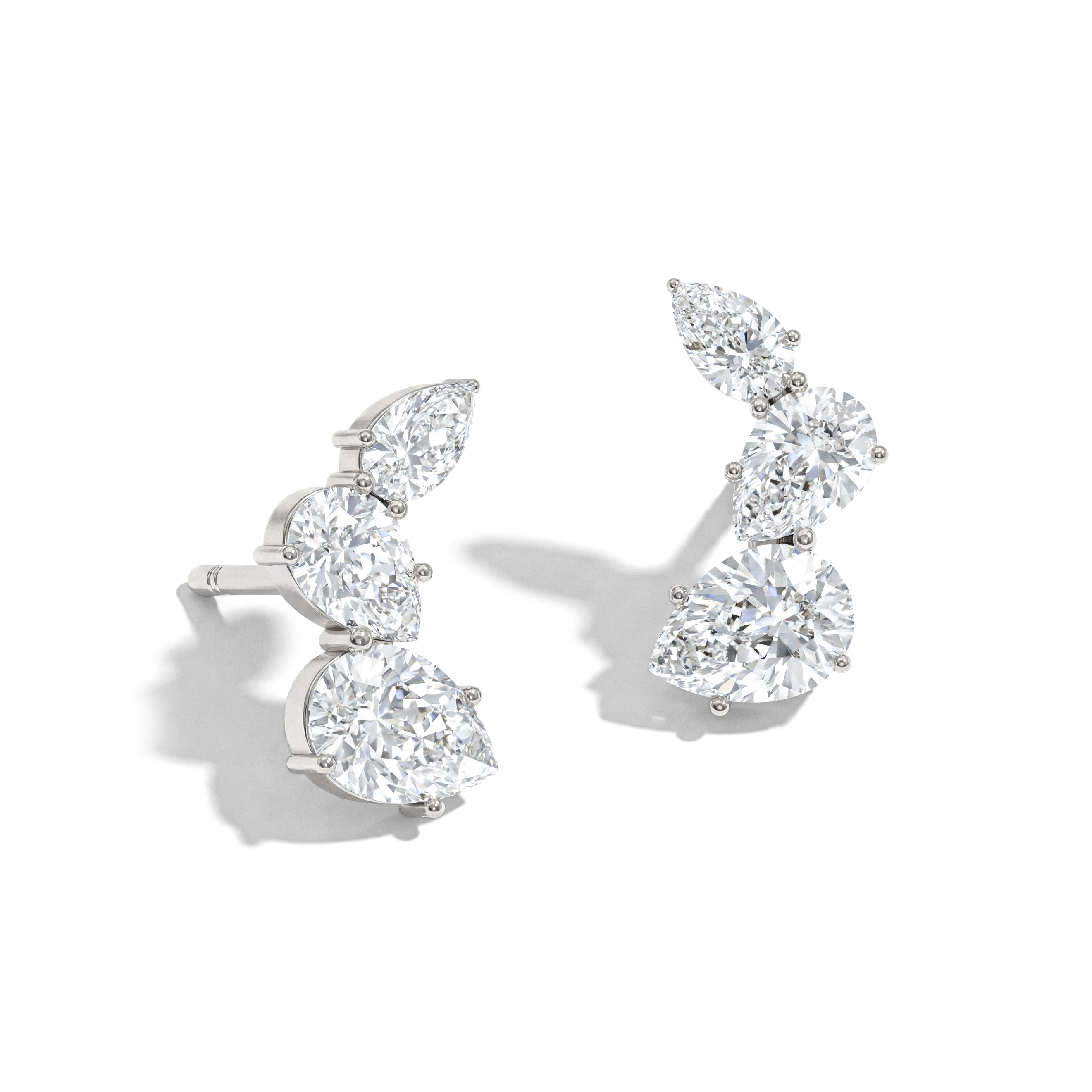 Simulated Diamond Pear Stud Earrings in 925 Sterling Silver 3.30ct