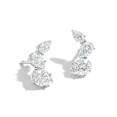 Simulated Diamond Pear Stud Earrings in 925 Sterling Silver 3.30ct